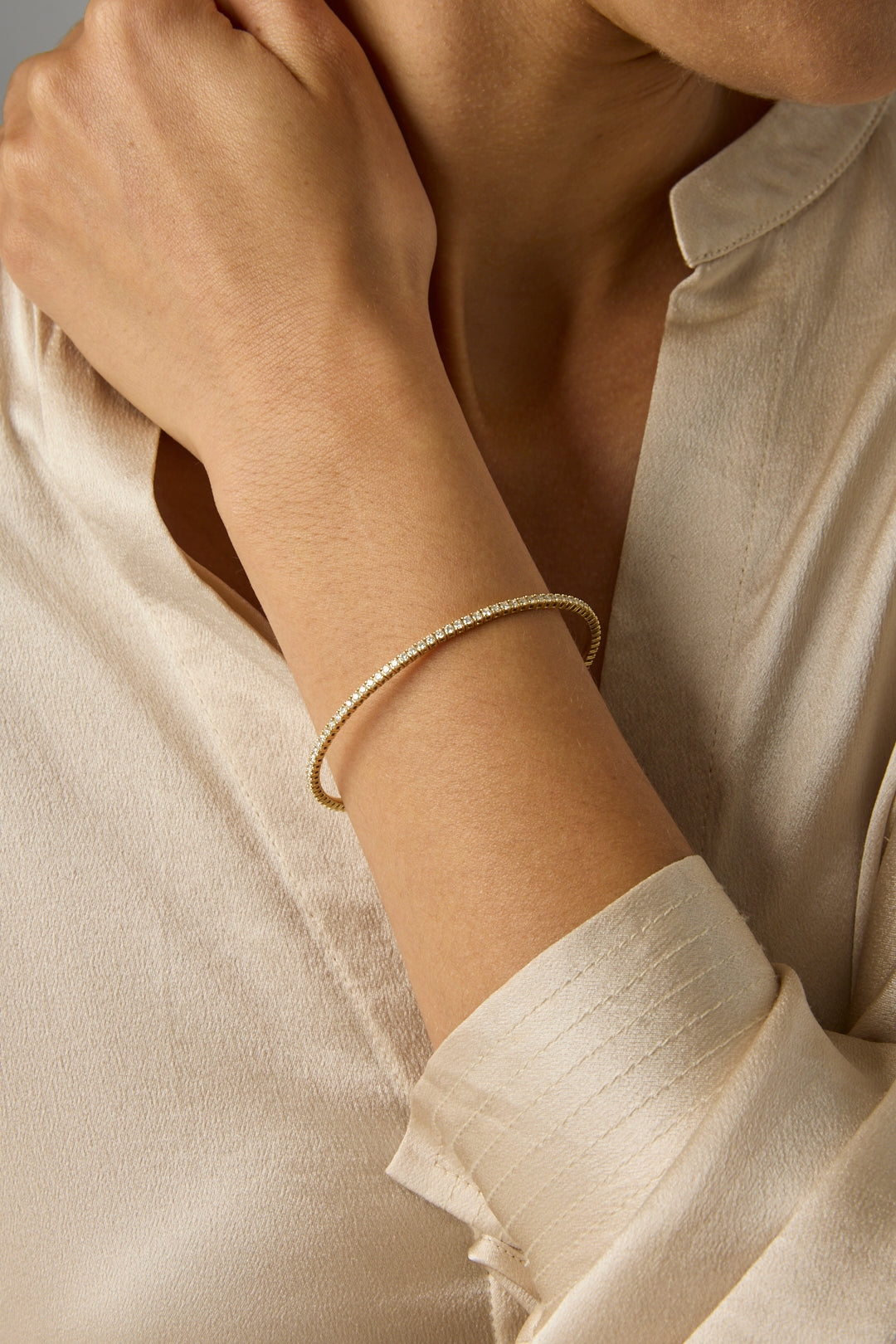 14KY Diamond Flexible Bracelet