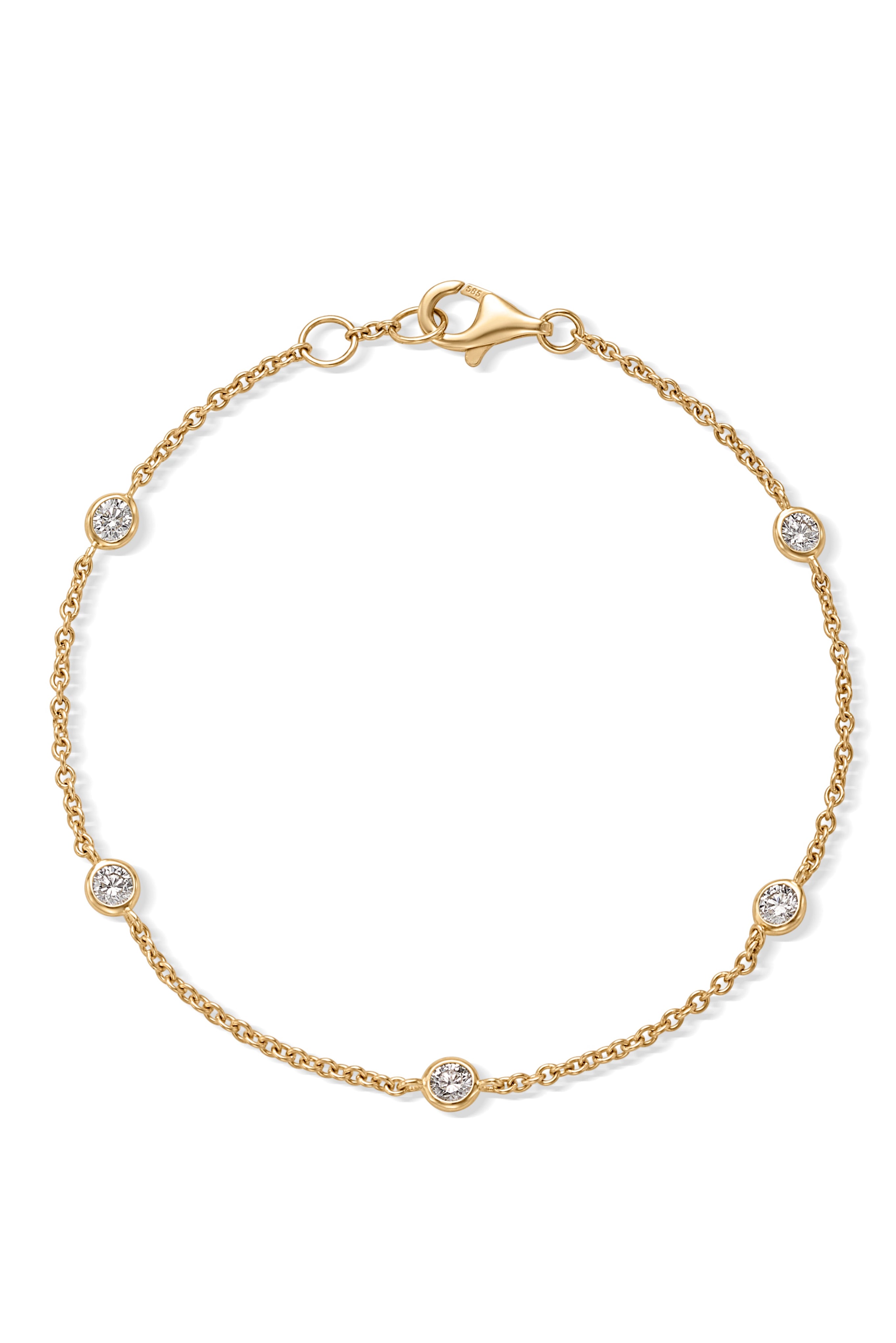 14KY Diamond Bezel Bracelet