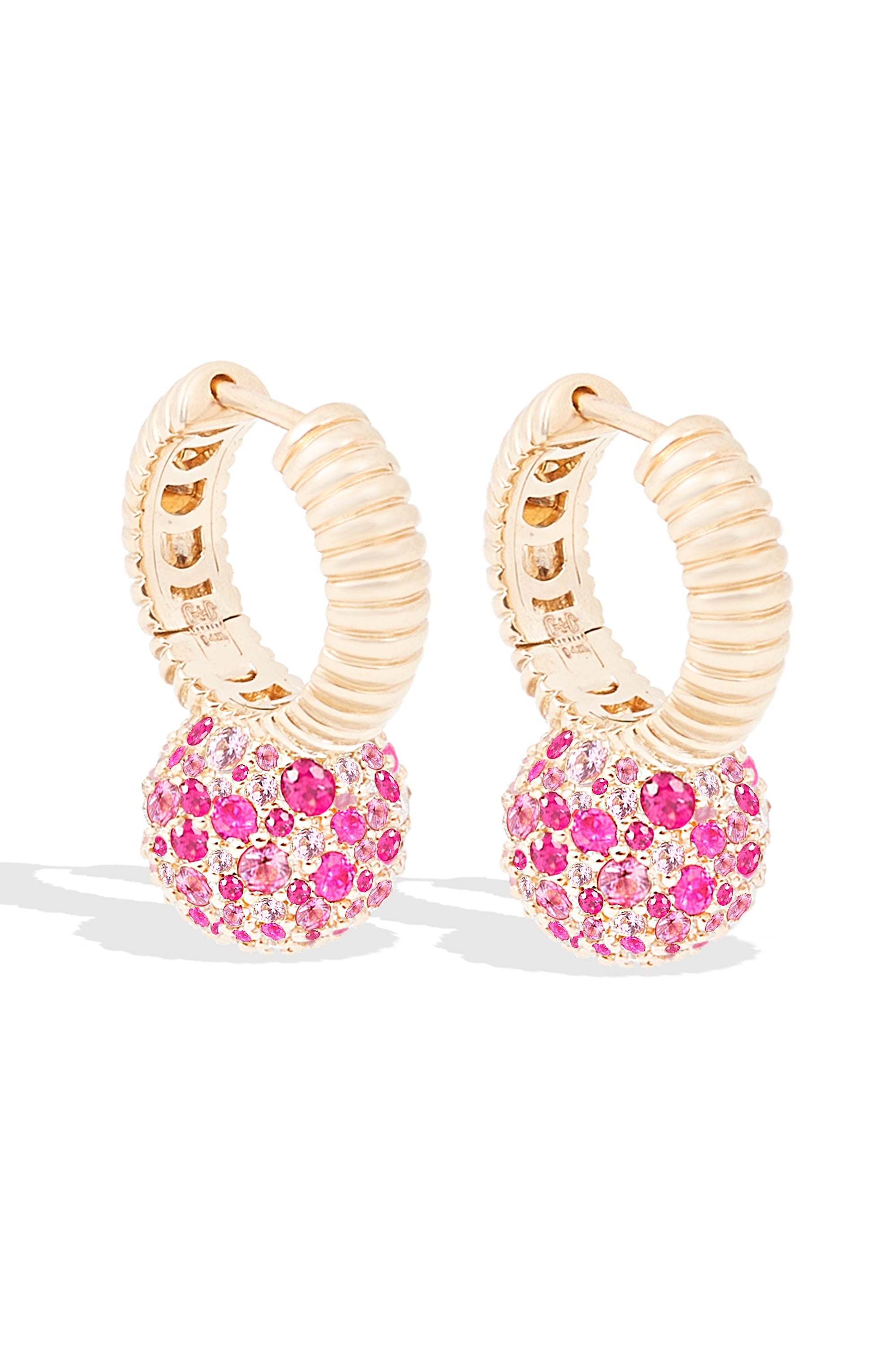 14KY Pink Sapphire Revel Bobble Huggies