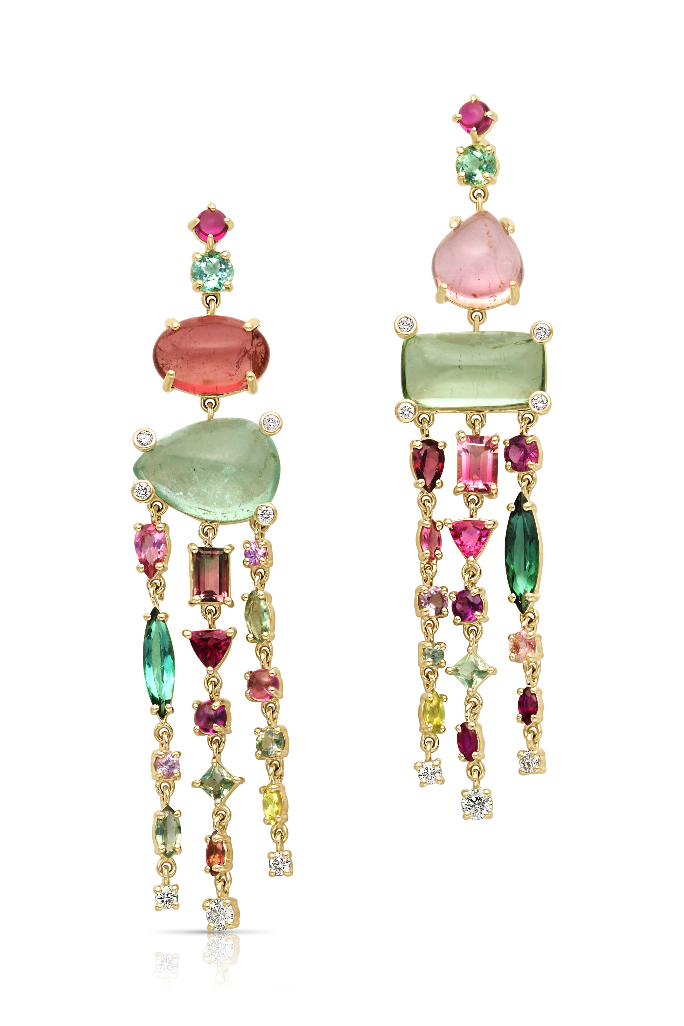 14KY One of a Kind Candy Tourmaline Earrings