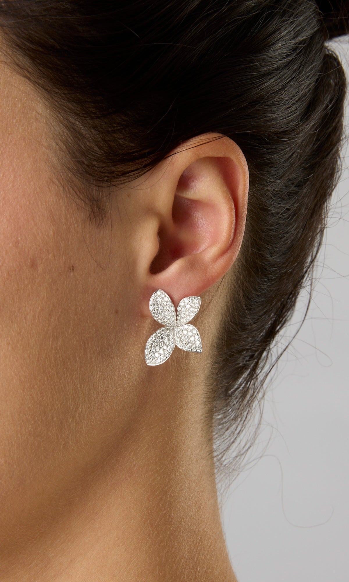14KW Diamond Flower Earrings