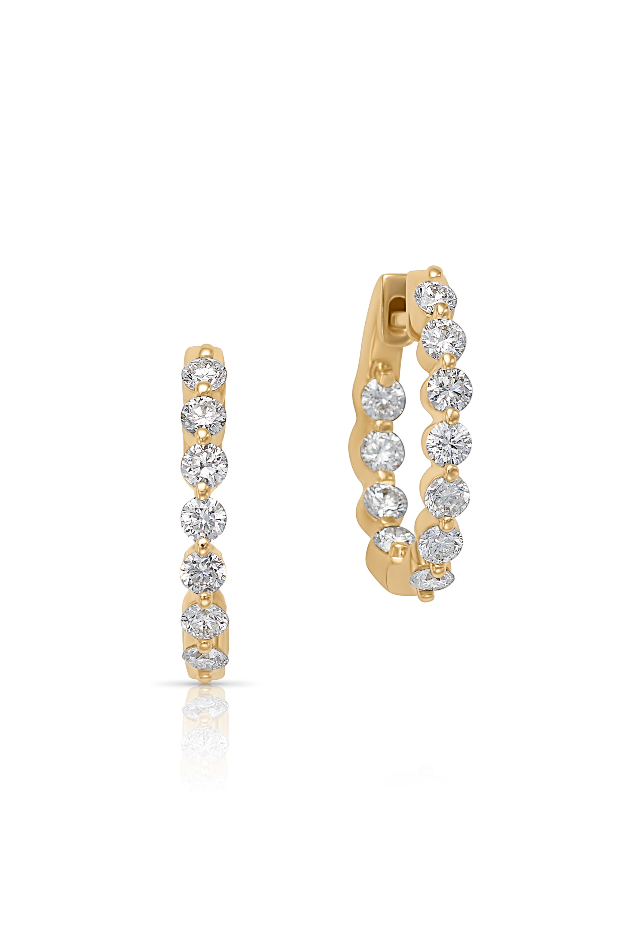 14KY 2 Prong Oval Hoops