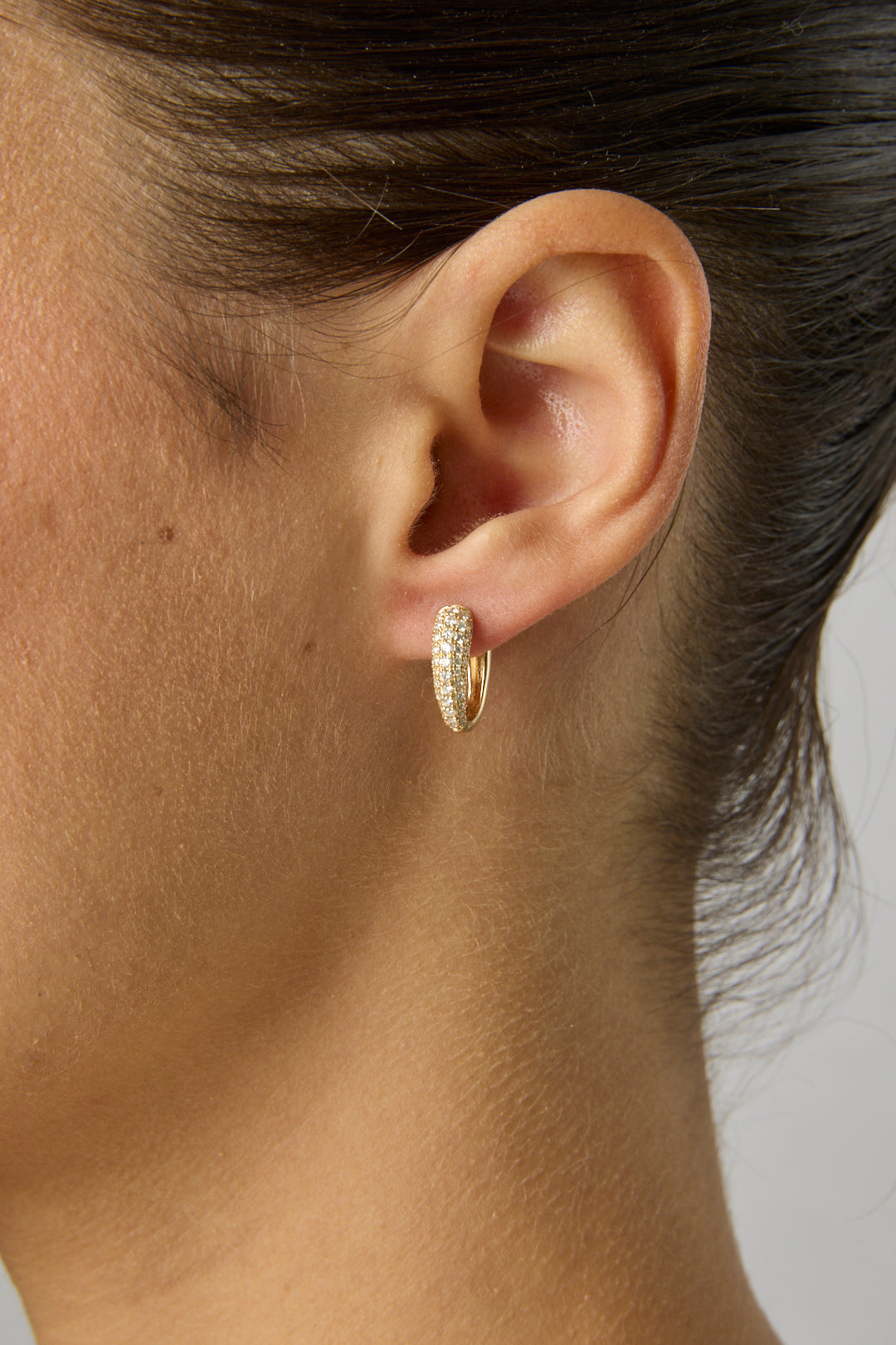 14KY Tapered Diamond Huggies