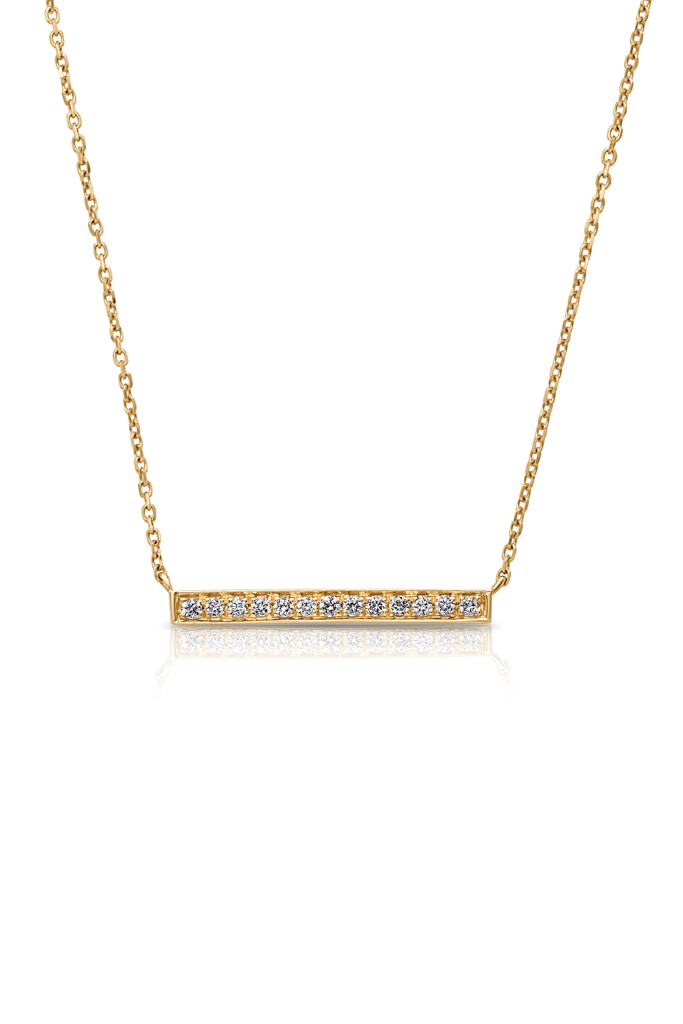 14YG Diamond Bar Necklace-Necklaces-Sorte-Susan Saffron Jewelry