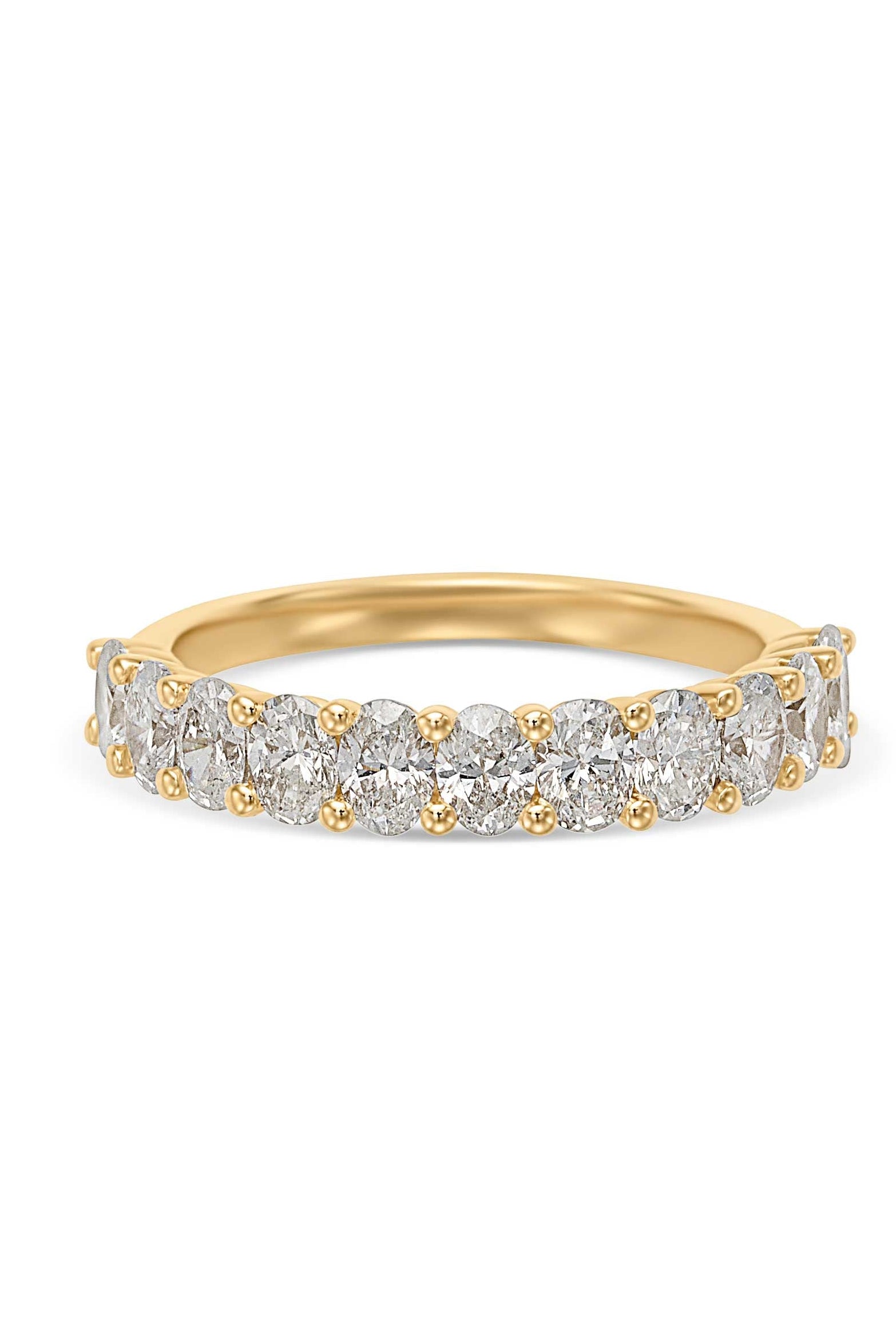 14K Diamond Oval Band