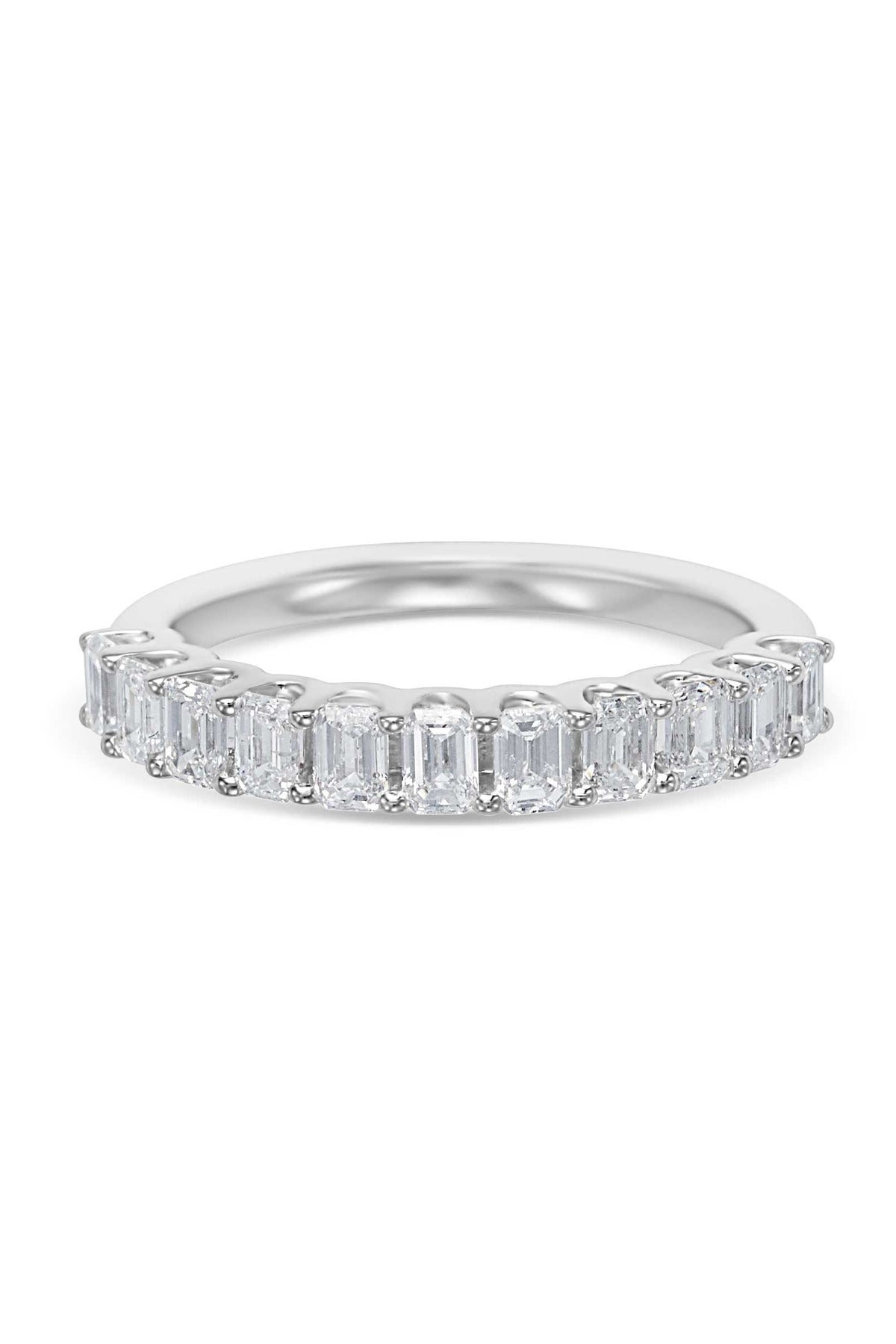 14K Emerald Cut Diamond Band-Rings-Saffron Jewelry-White Gold-Susan Saffron Jewelry