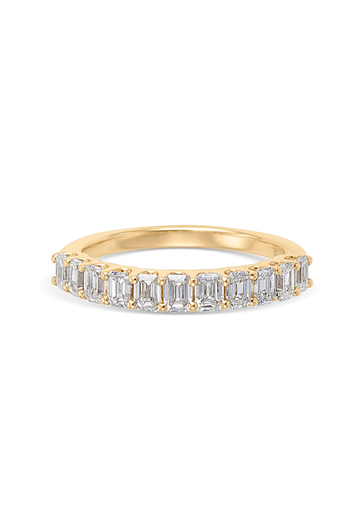 14K Emerald Cut Diamond Band-Rings-Saffron Jewelry-Yellow Gold-Susan Saffron Jewelry