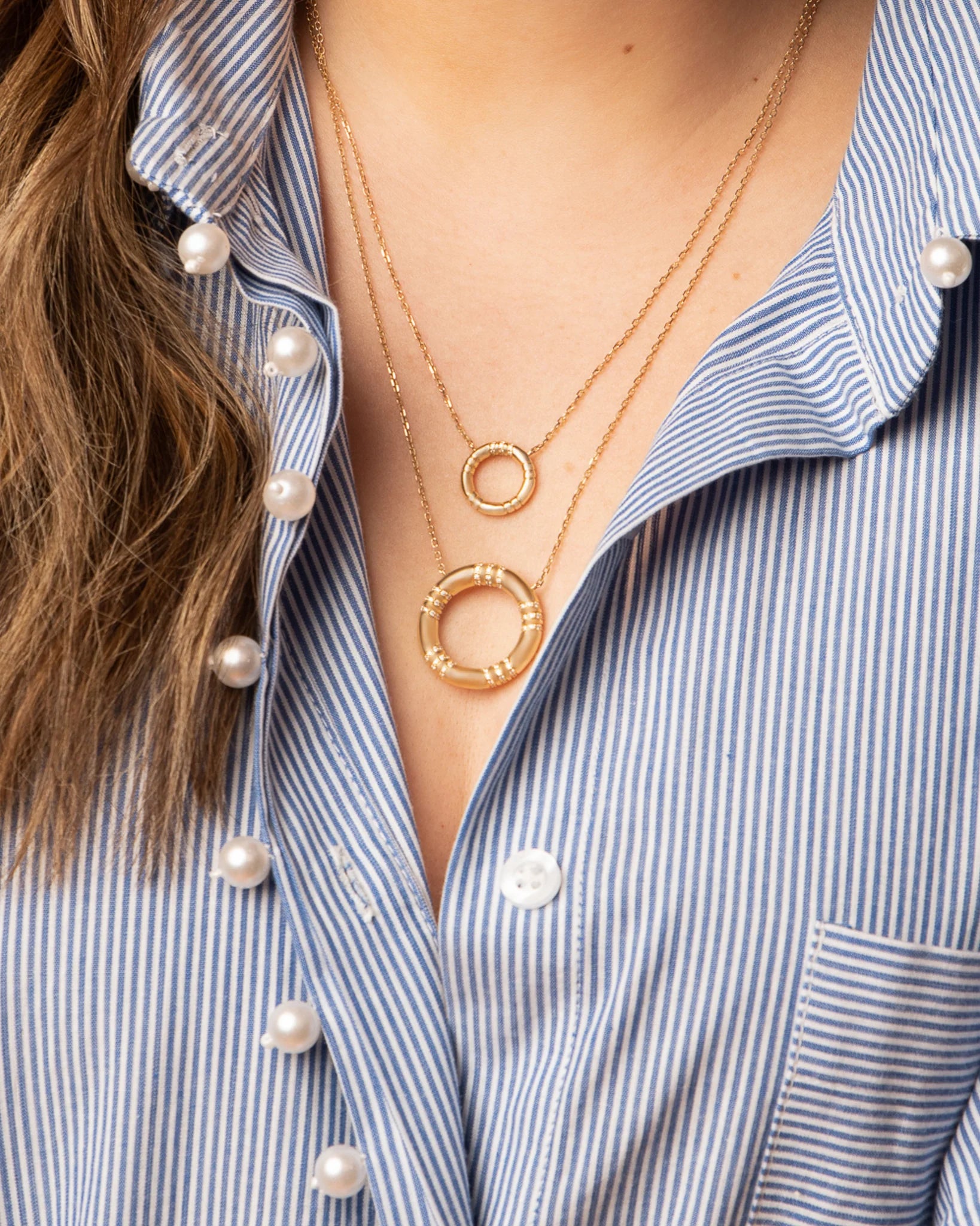 14KY The Crew Large Circle Necklace