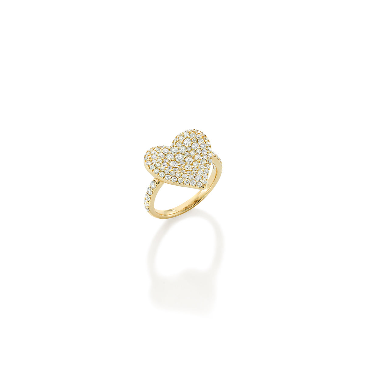 14K Fortune Pave Heart Ring