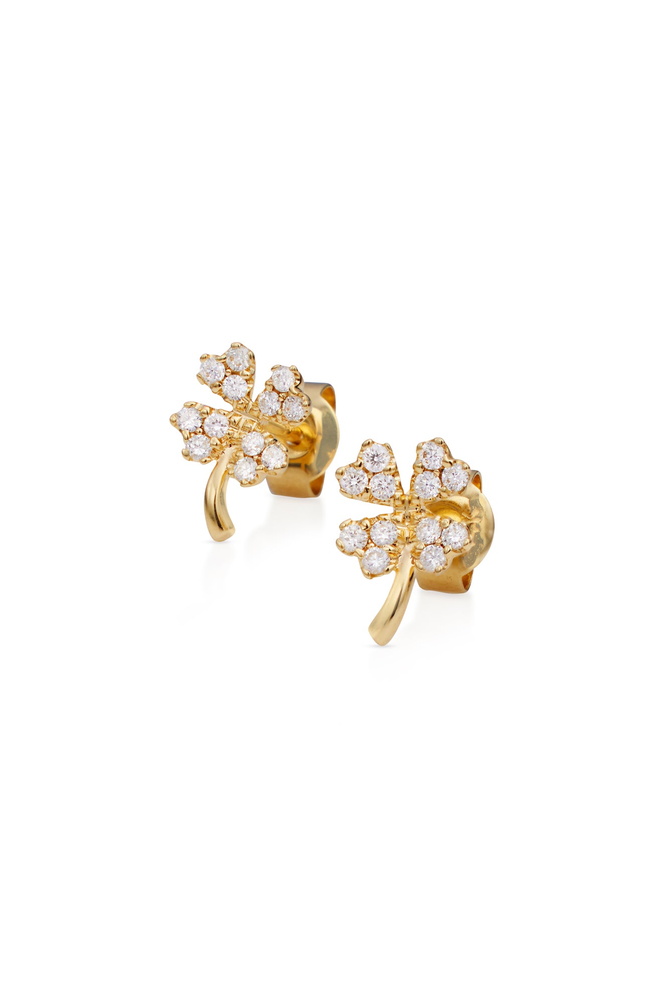 14KY Petite Four Leaf Clover Studs