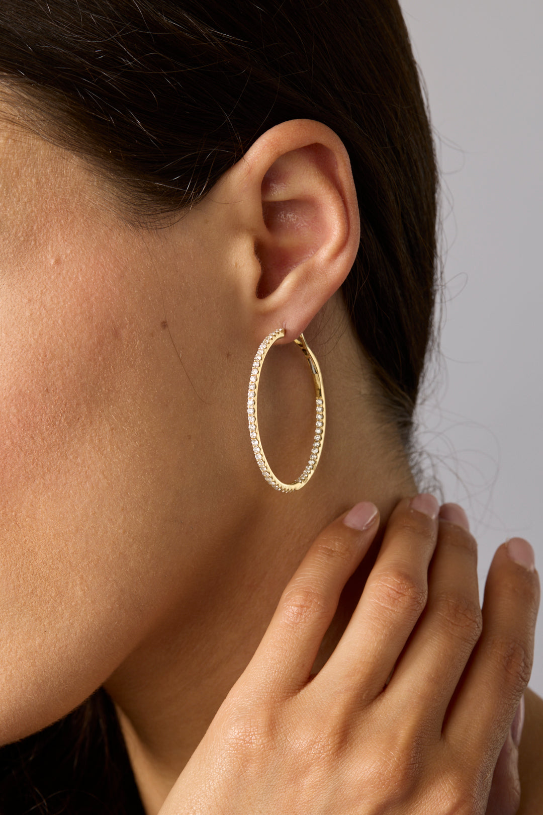 14KY 40mm Diamond Hoops-Earrings-Trilogy-Susan Saffron Jewelry