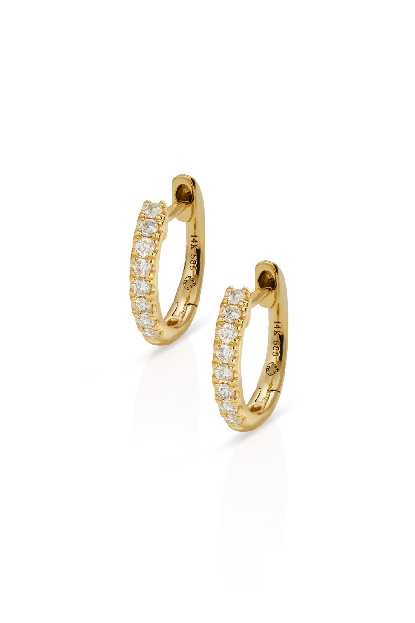 14K Diamond Huggie Earrings