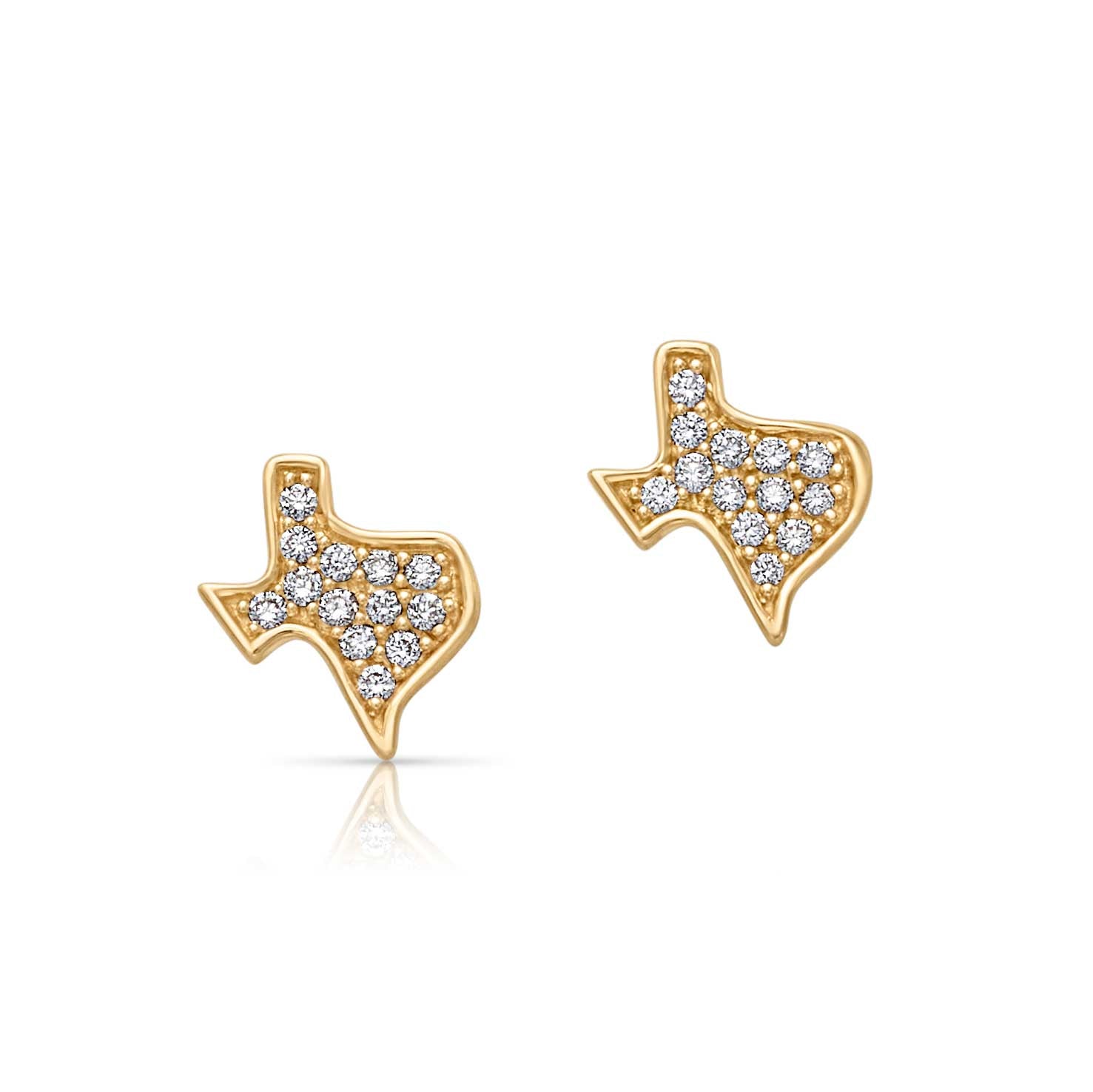 14KY Diamond Texas Studs