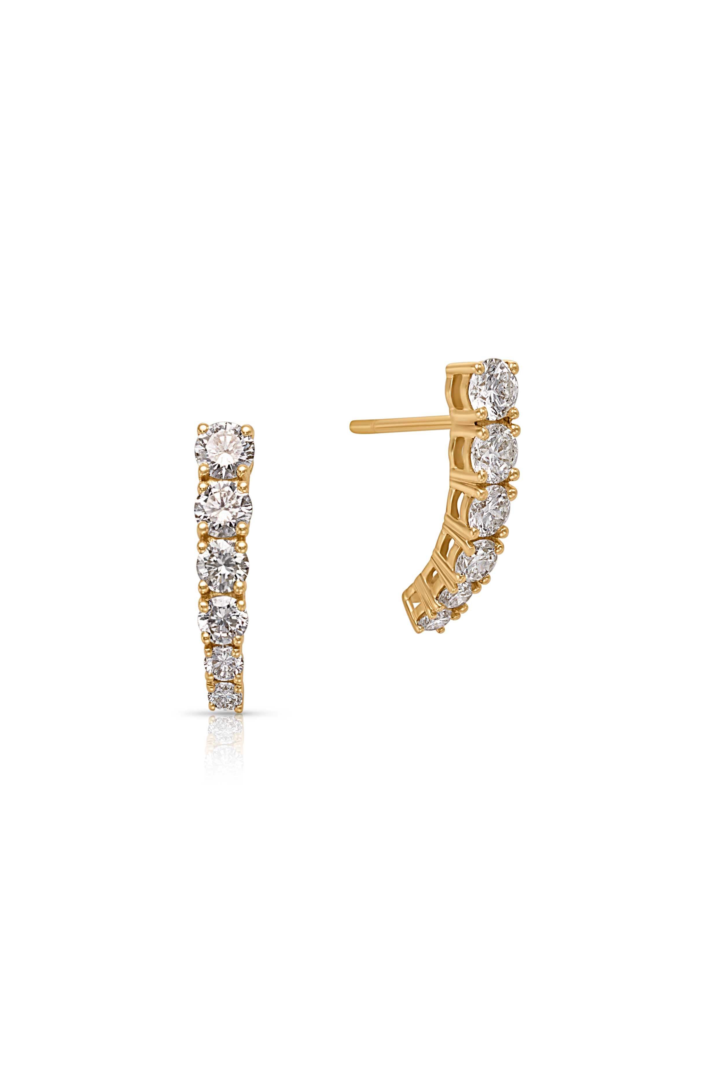 14KY Graduated Diamond Studs-Earrings-Gemma-Susan Saffron Jewelry