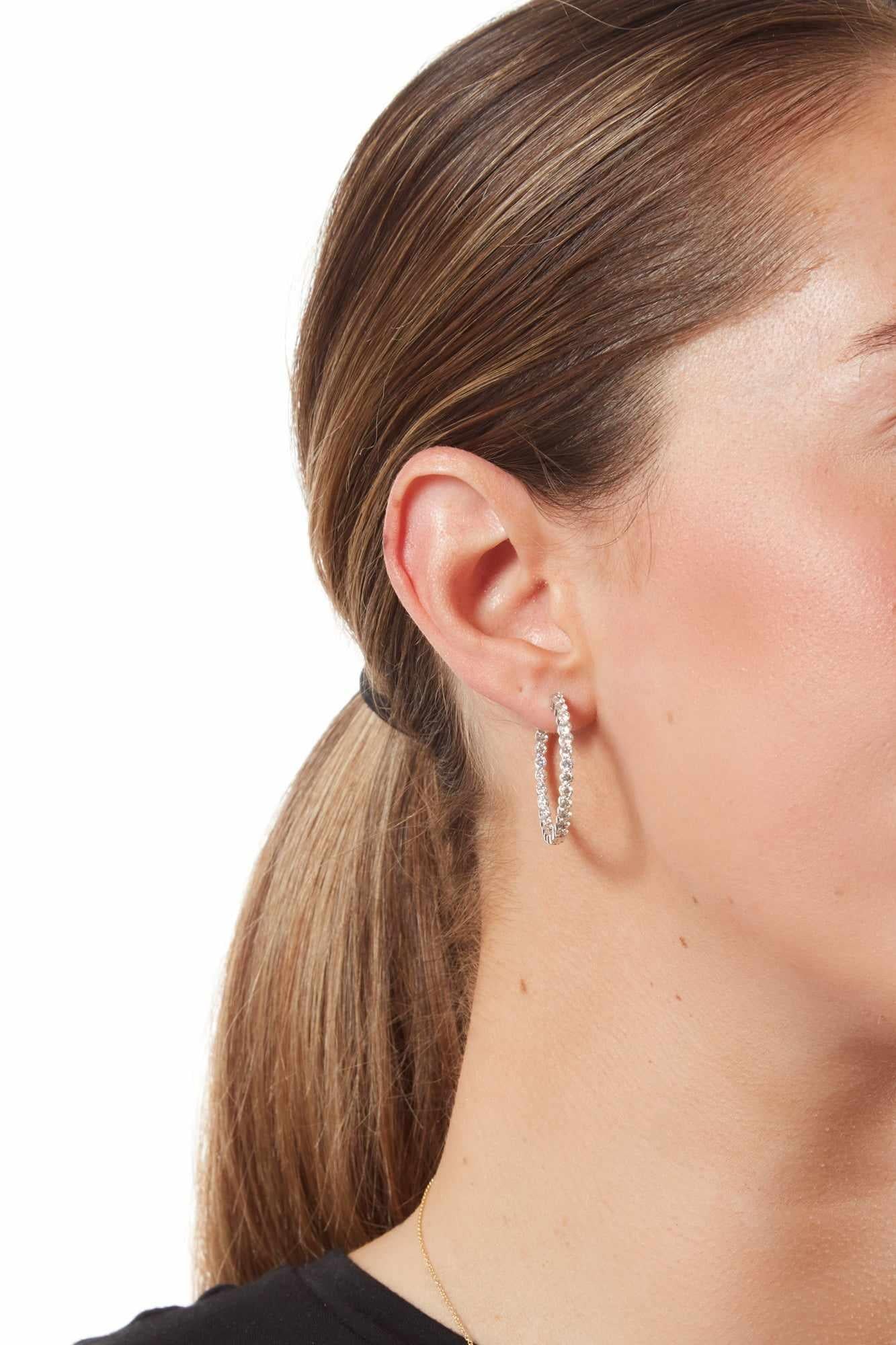 14KW Round Inside Out Diamond Hoop Earrings-Earrings-Gabriel & Co.-Susan Saffron Jewelry