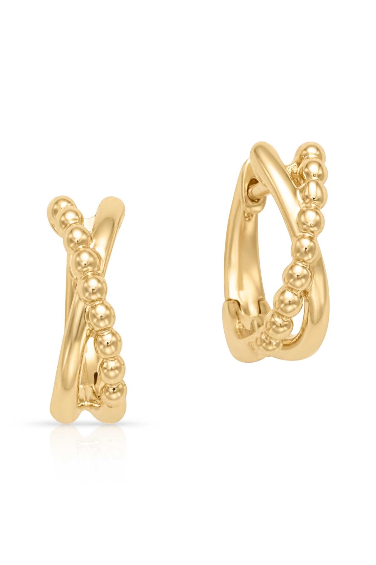 14KY Twisted Huggies-Earrings-Gabriel & Co.-Susan Saffron Jewelry