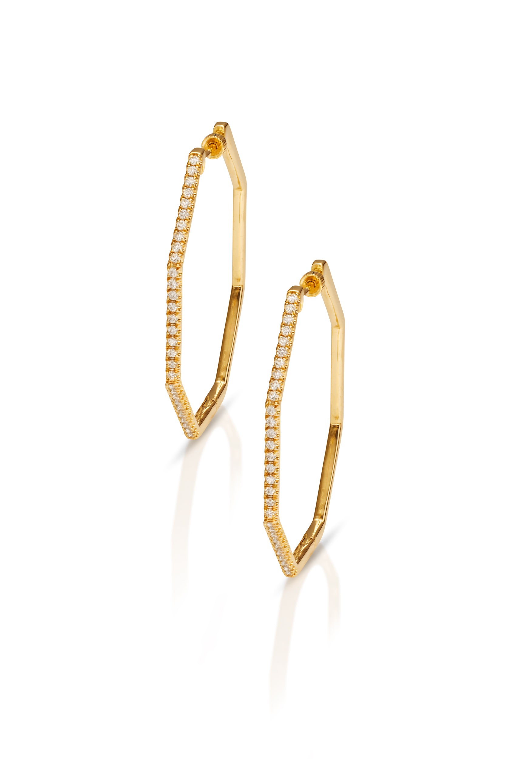 14KY 40MM Diamond Classic Hoops