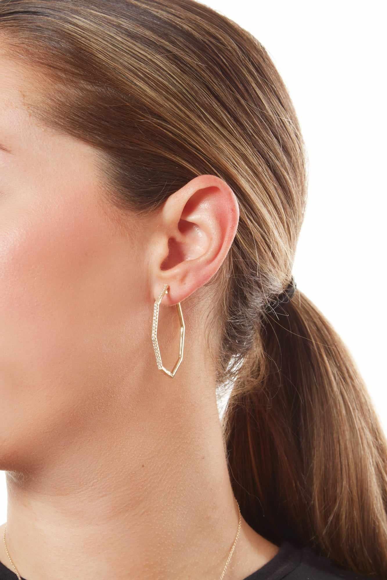 14KY Diamond Classic Hoops