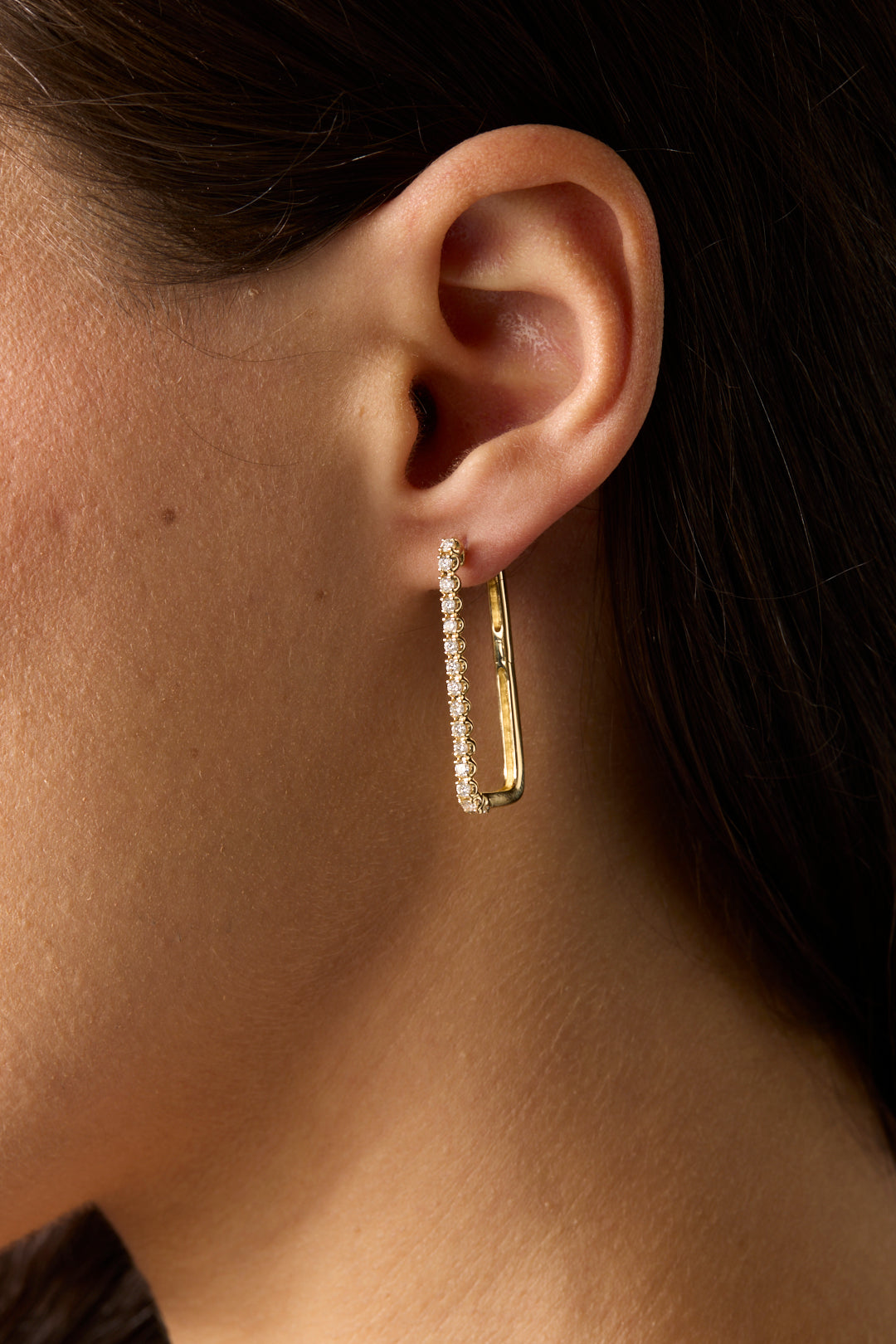 14KY Dia Paperclip Hoops-Earrings-Gabriel & Co.-Susan Saffron Jewelry