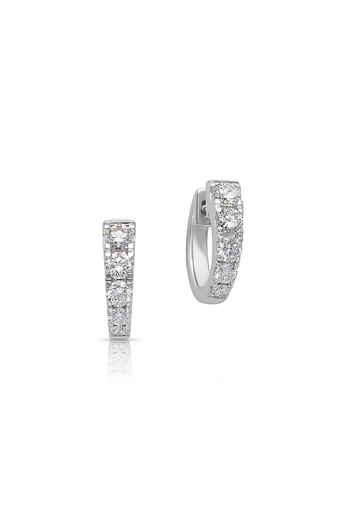 18KW Tapered Diamond Huggie