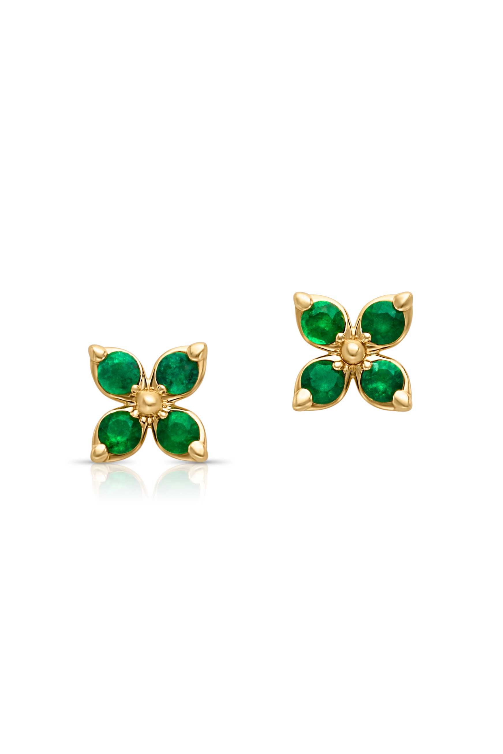 14KY Mariposa Emerald Studs