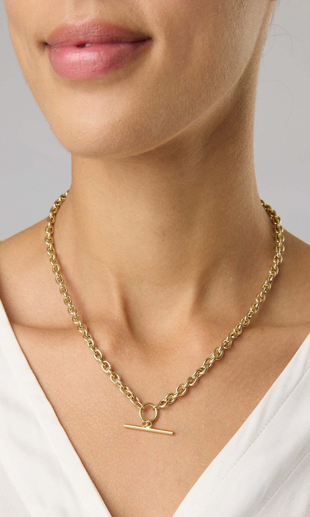 14KY Mini Oval Link Necklace