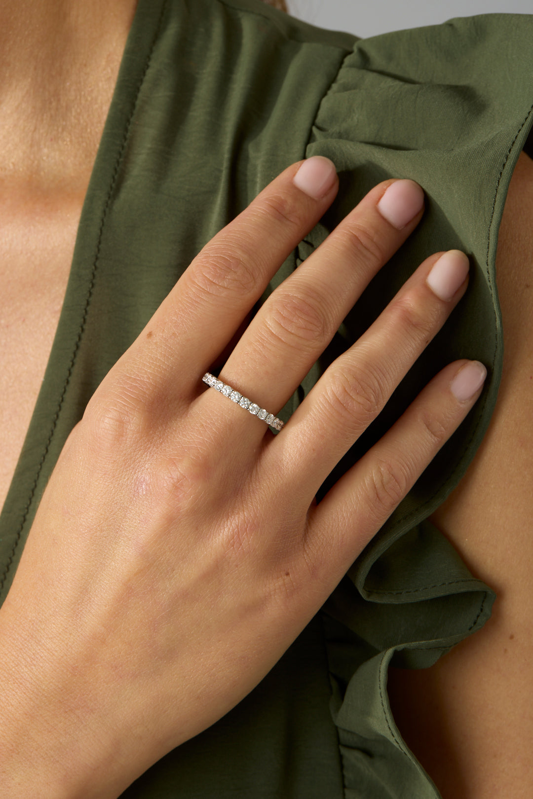 18KW Diamond Stretch Eternity Ring, 1.75 carats
