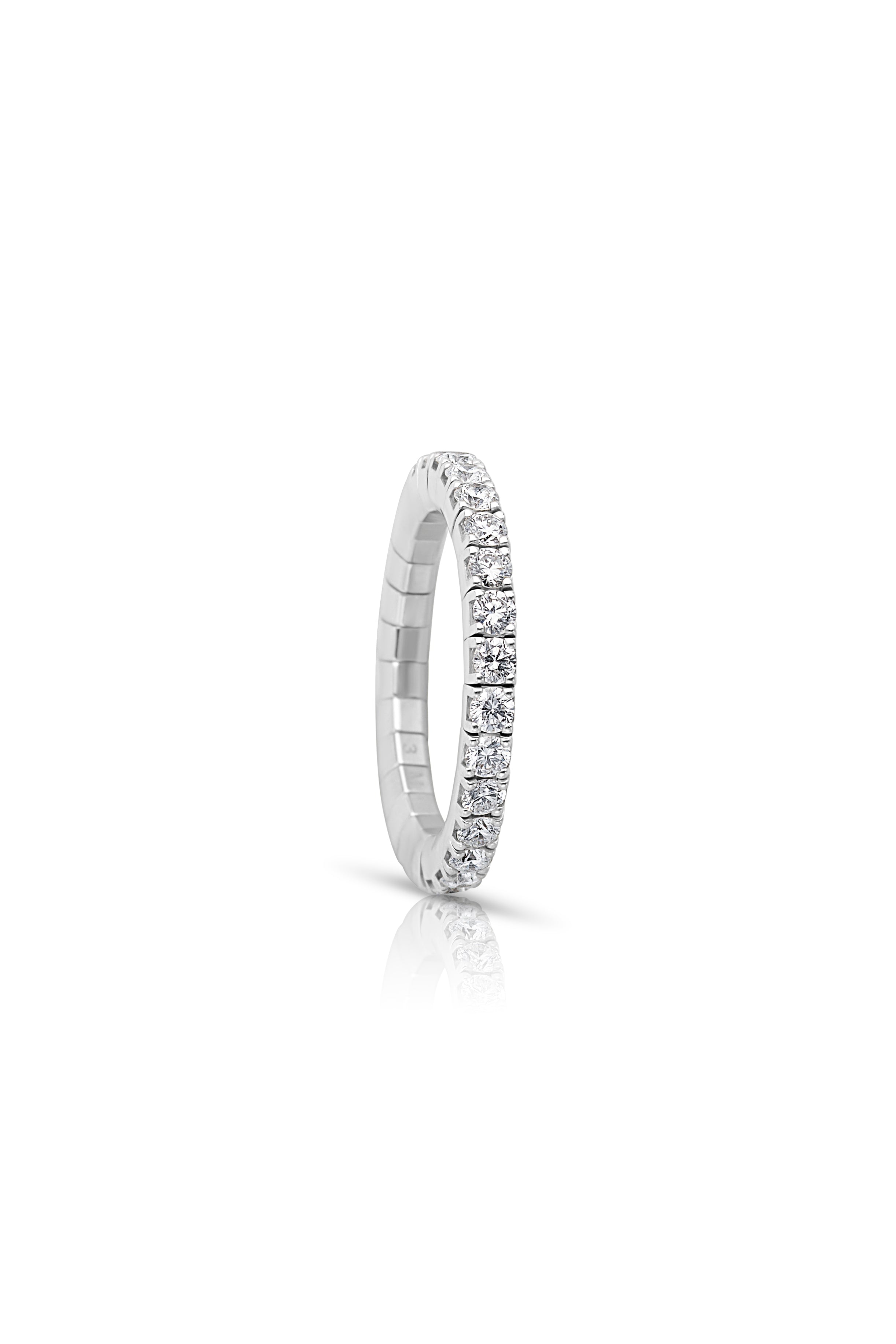 18KW Diamond Stretch Eternity Ring, 1.28 carats