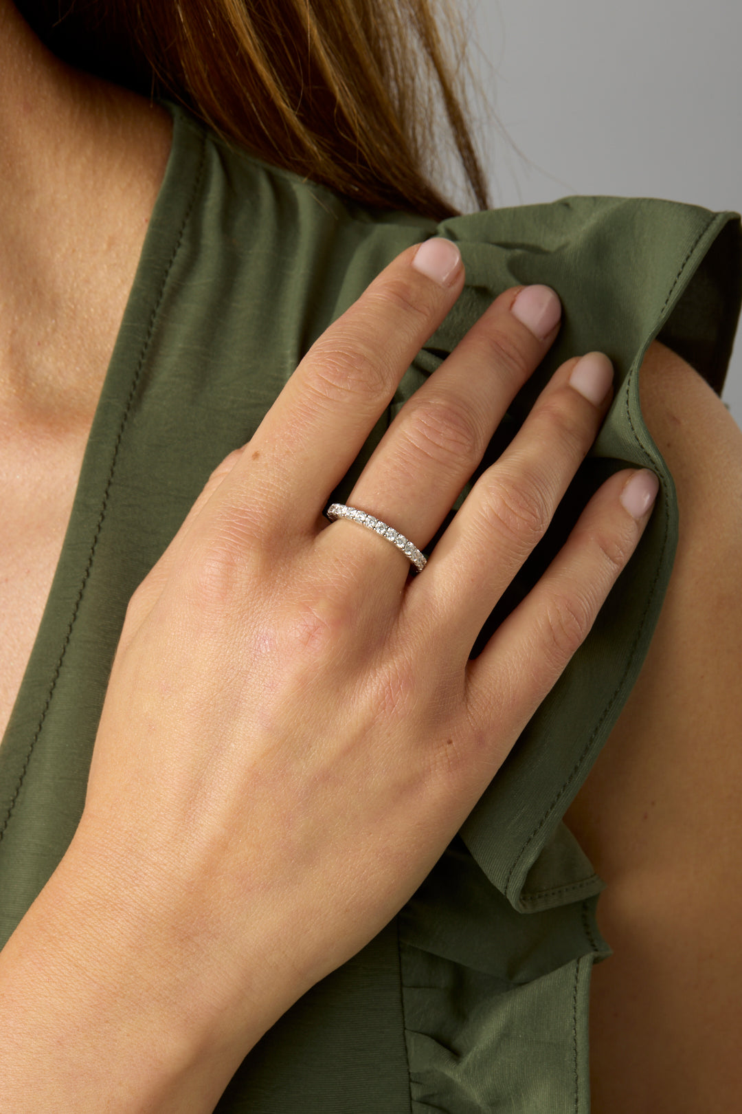 18KW Diamond Stretch Eternity Ring, 1.28 carats