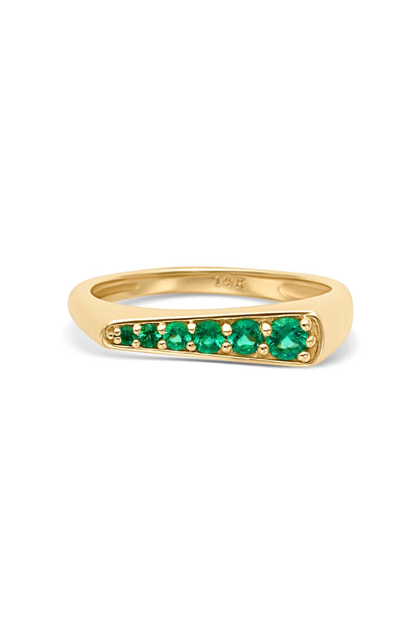 14KY Graduating Emerald Ring