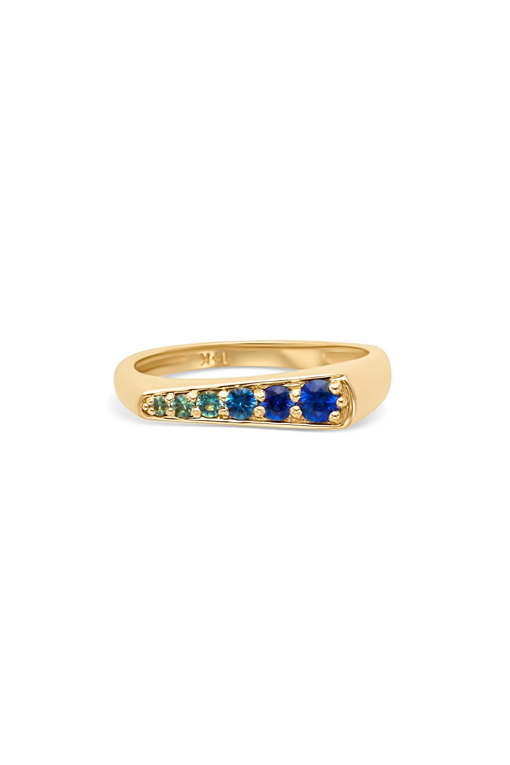 14KY Graduating Green and Blue Sapphire