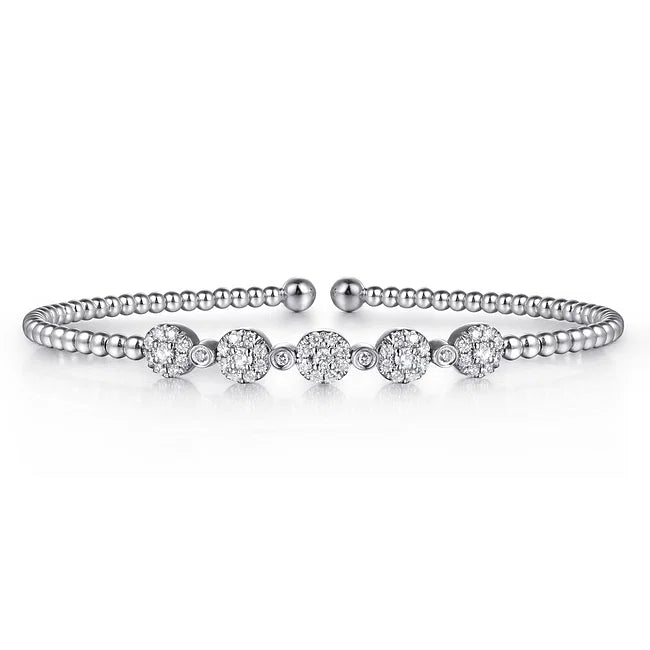 14KW 5 Diamond Circle Bangle