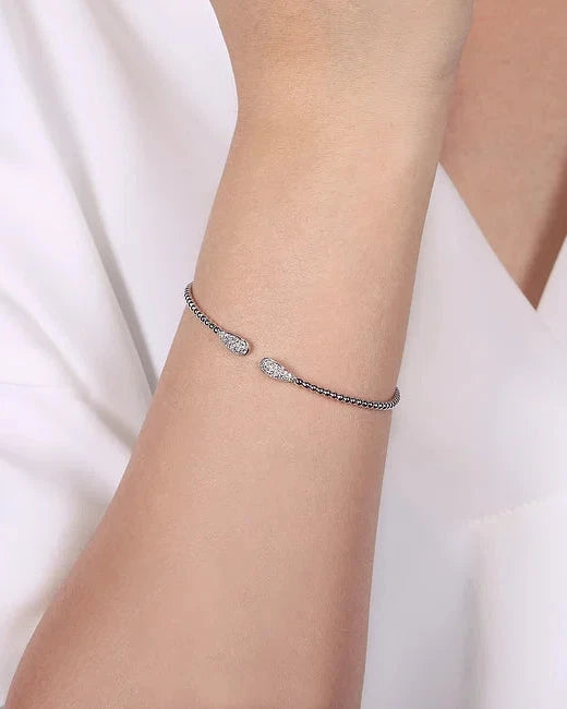 14KW Bujukan Bead Diamond Teardrops Bangle