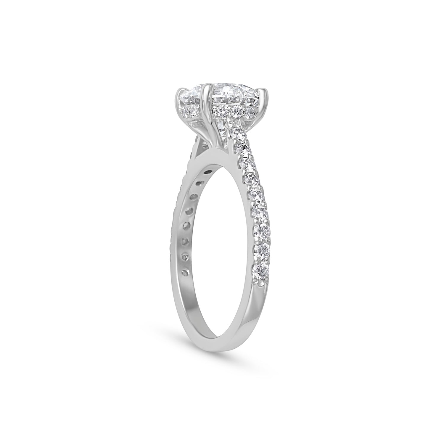 2.07CT Round Brilliant Cut Pave Hidden Halo Solitaire Engagement Ring
