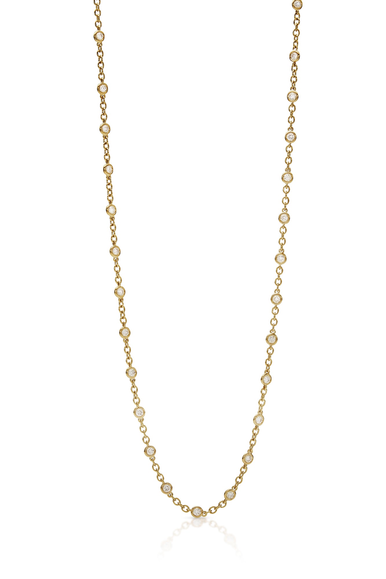 18K Yellow Gold Diamond By The Yard Necklace