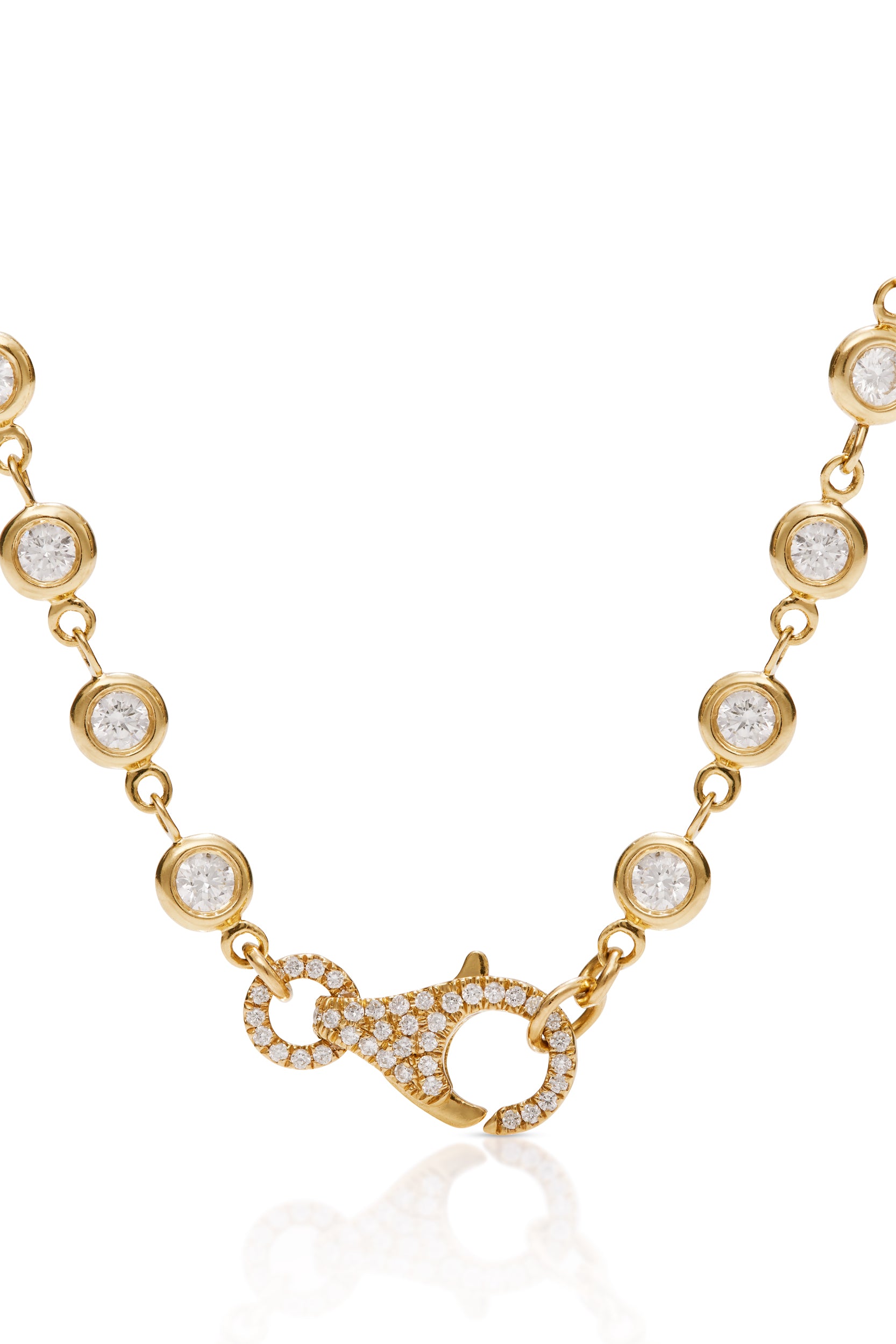18KY Bezel Set Diamond Necklace with Diamond Clasp-Necklaces-Uneek-Susan Saffron Jewelry