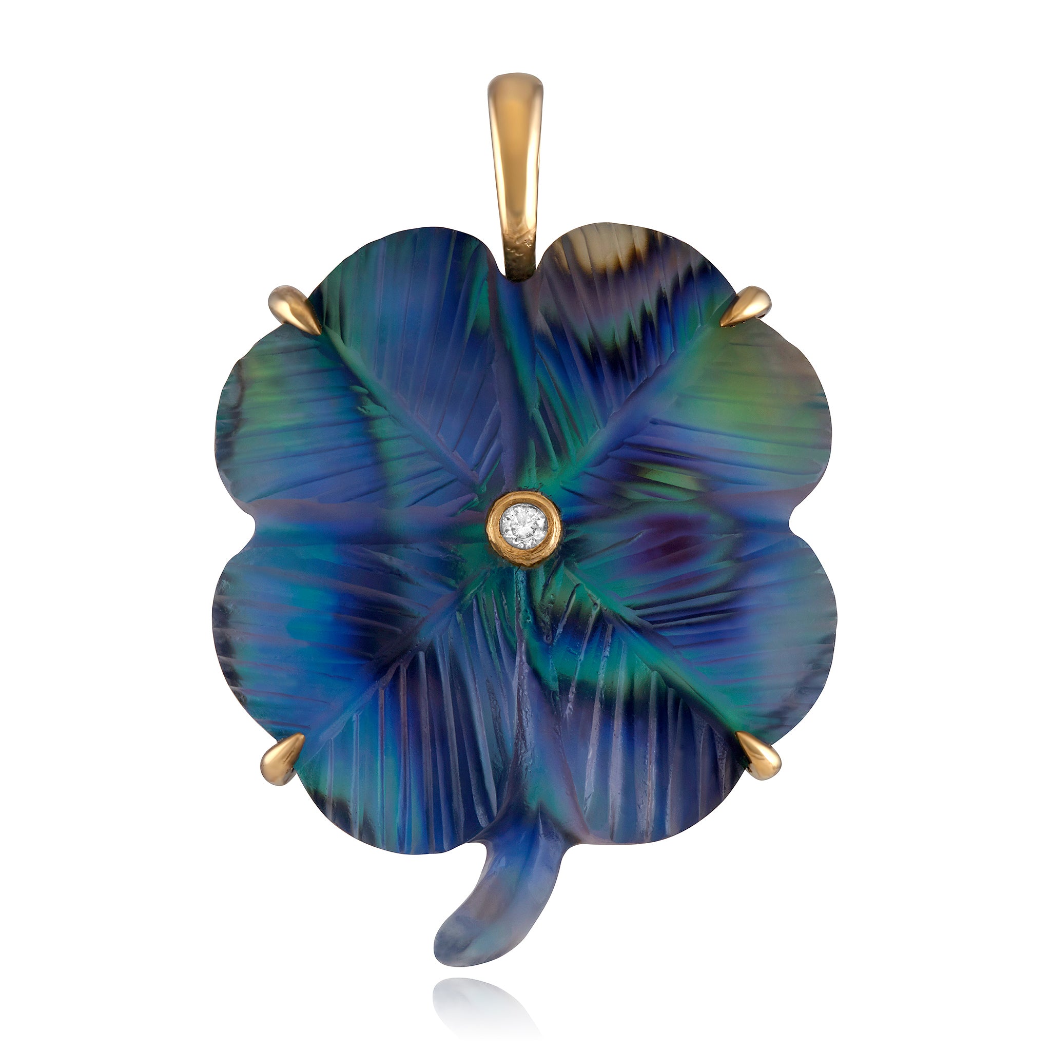 Luminescent Clover Charm-Necklaces-Maura Green-Susan Saffron Jewelry