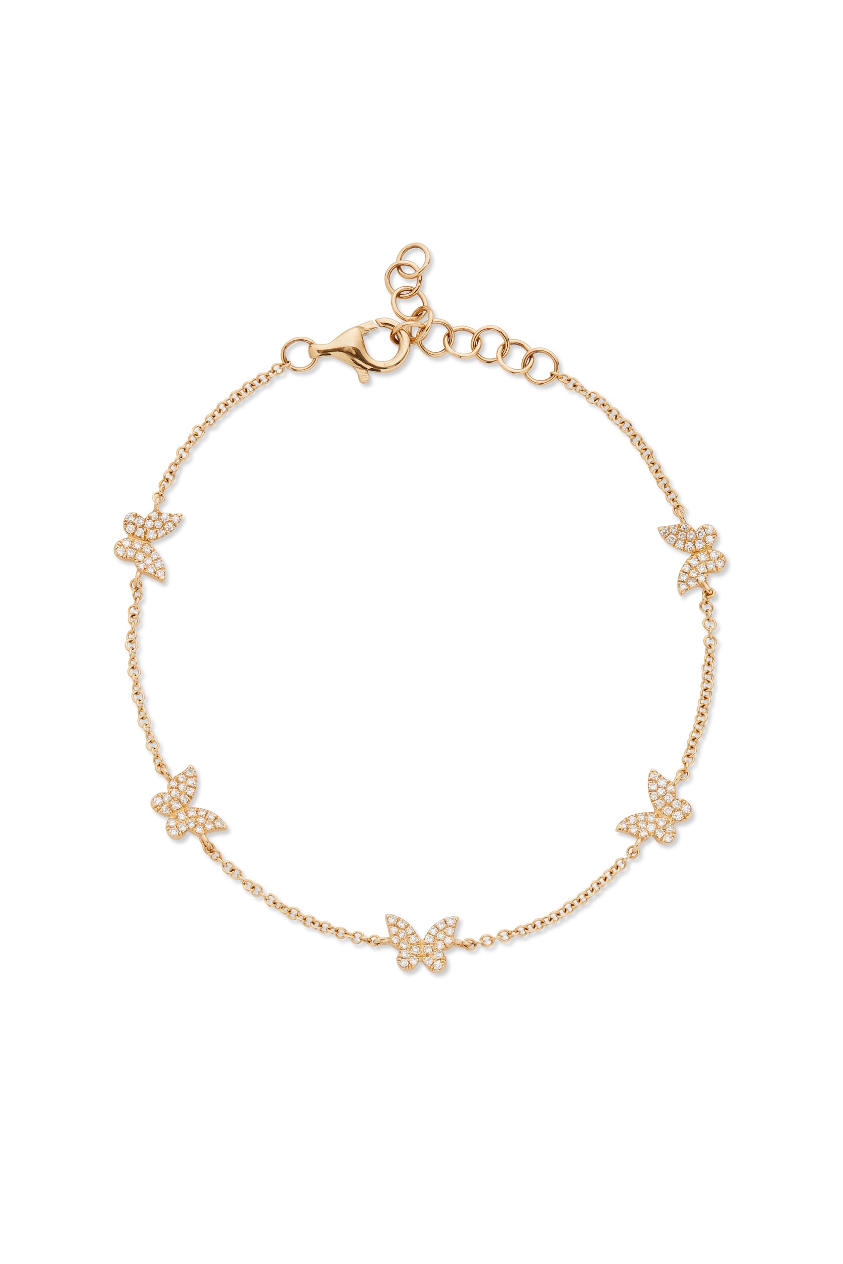 14KY Diamond Butterfly Bracelet-Bracelets-Saffron Jewelry-Susan Saffron Jewelry