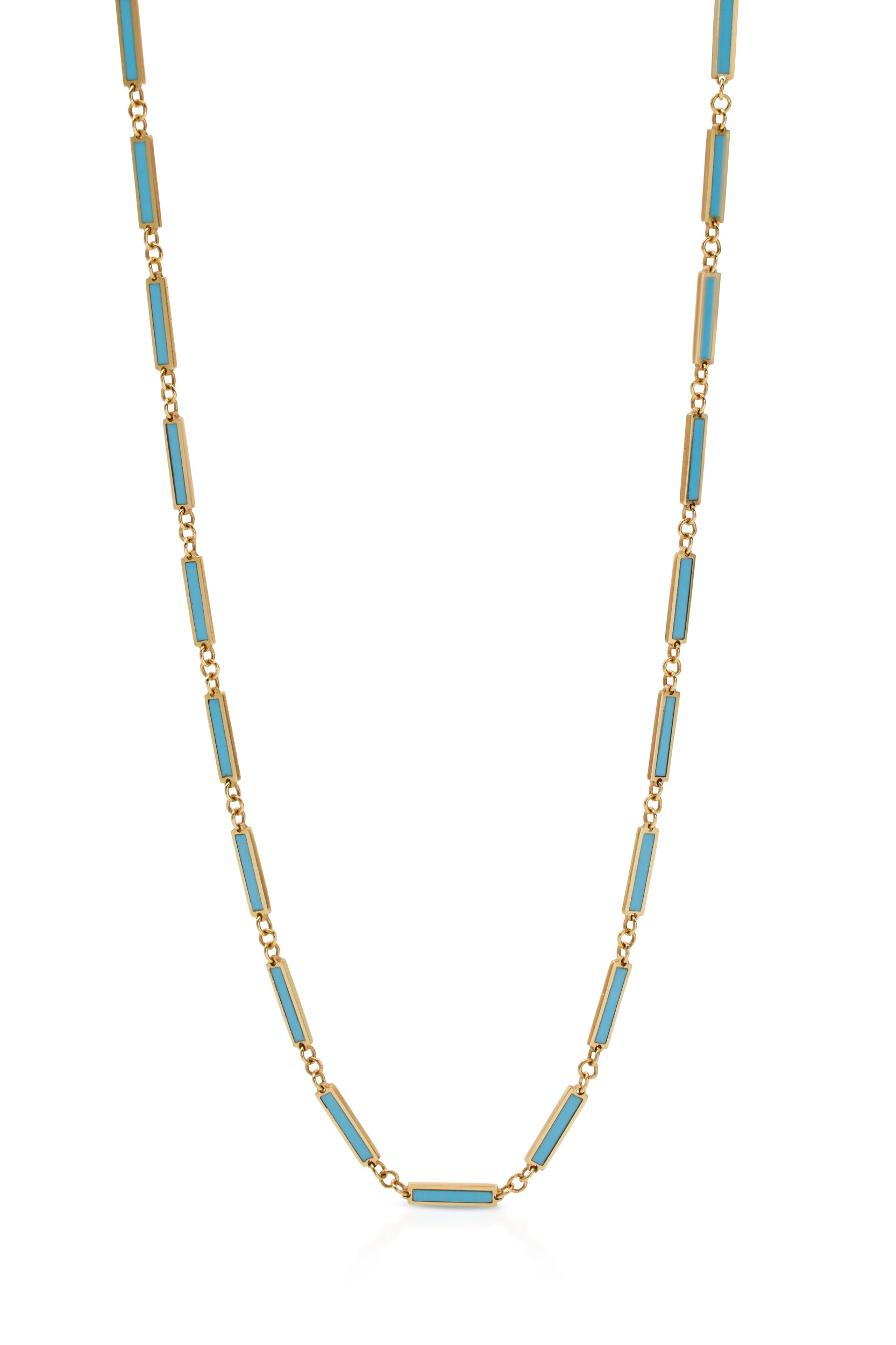 Gold and Turquoise Link Shimmer Chain