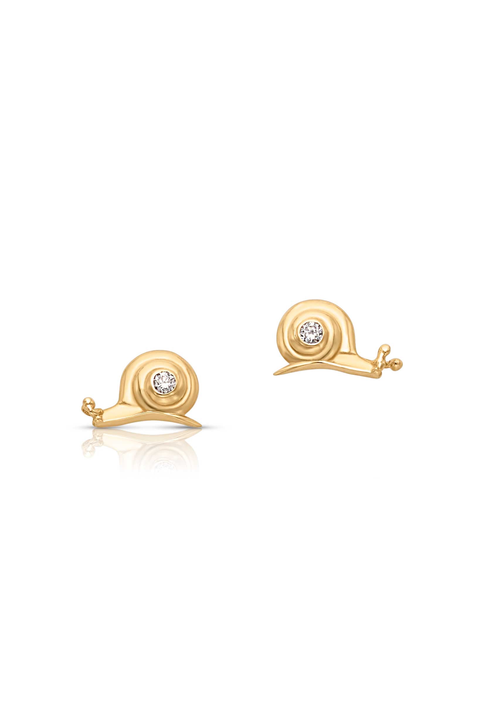 14KY Mini Snail Studs