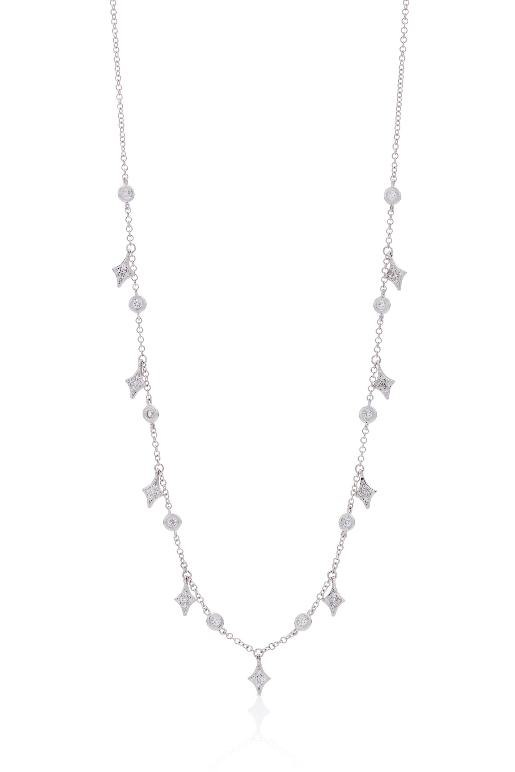 14KW Diamond Rhombus Drop Necklace