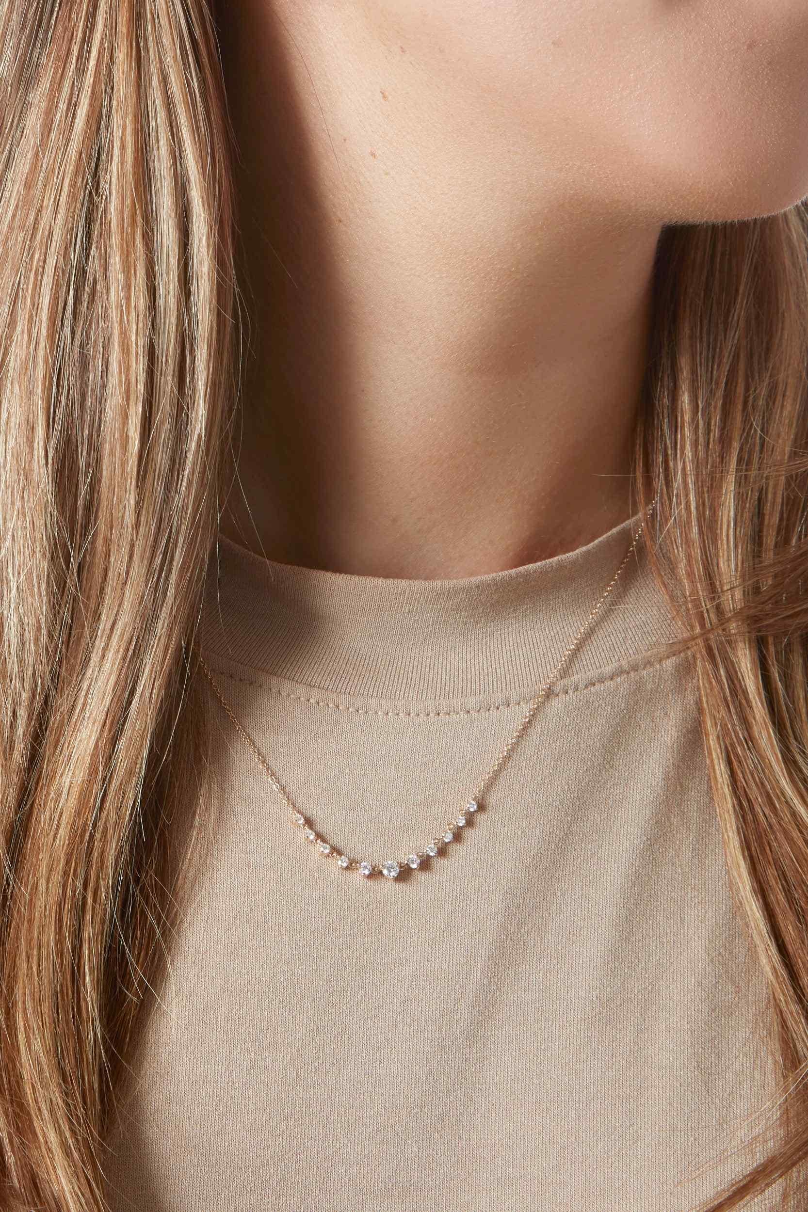 14KY Graduated Diamond Necklace