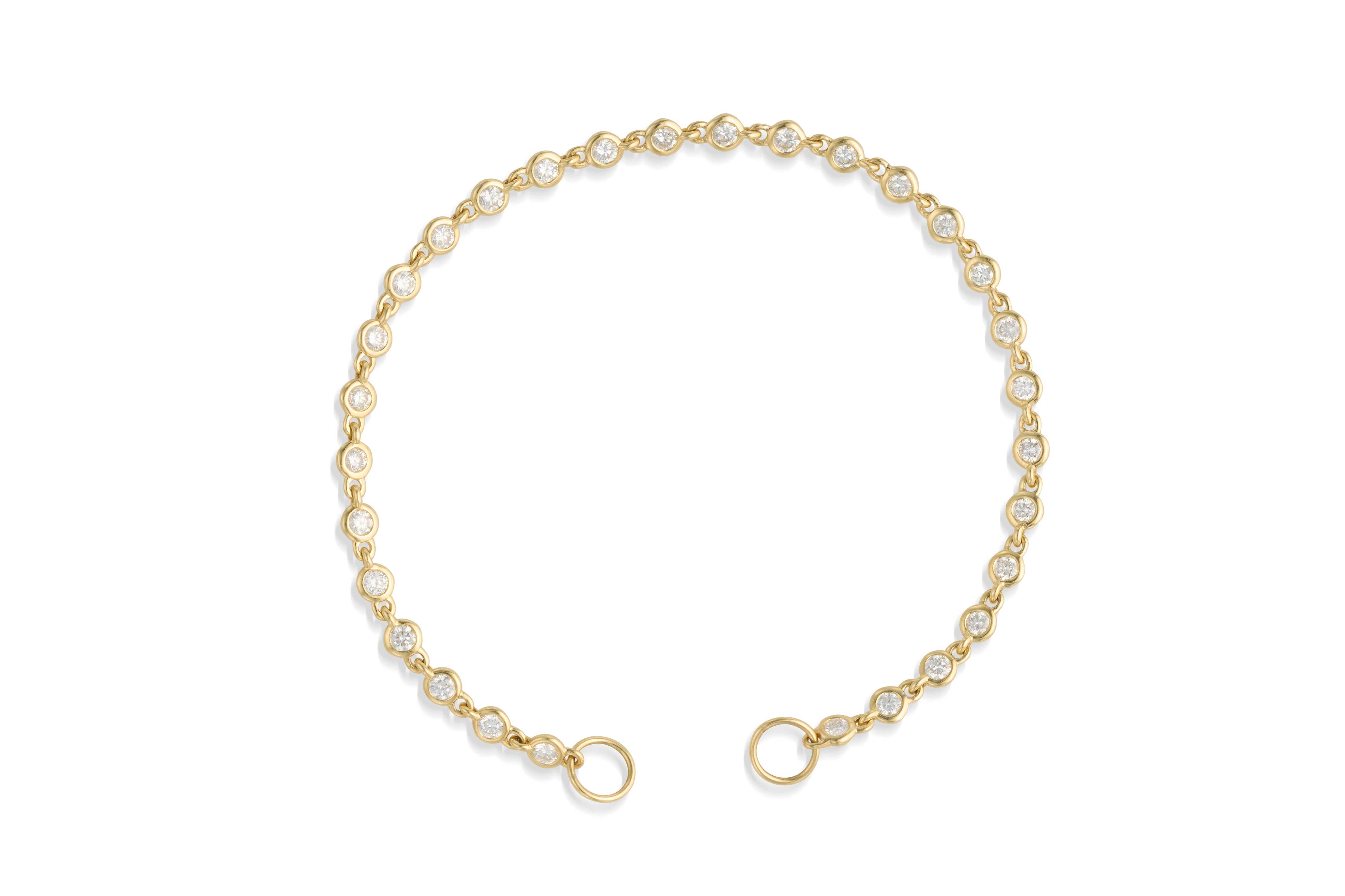 14KY Diamond Bezel Closure Bracelet