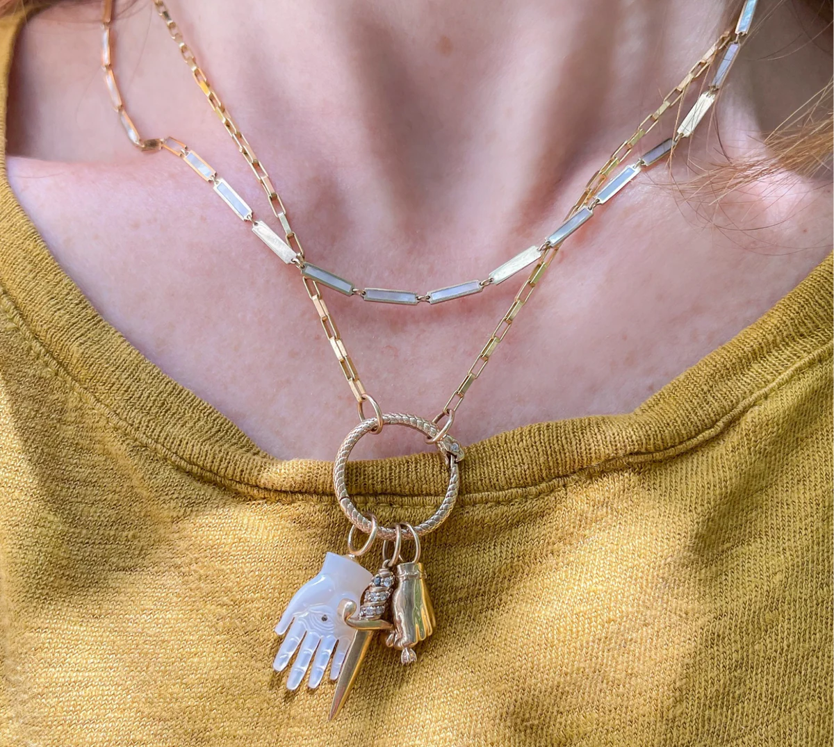 14KY Mother Of Pearl Inlay Chain