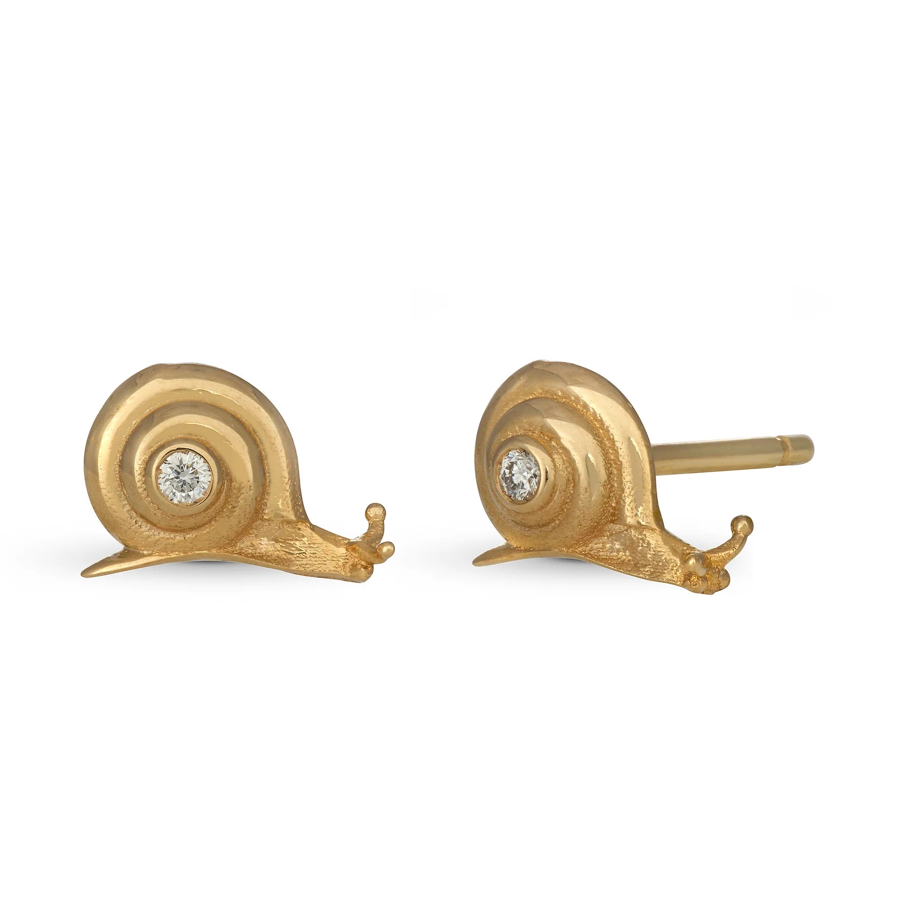 14KY Mini Snail Studs