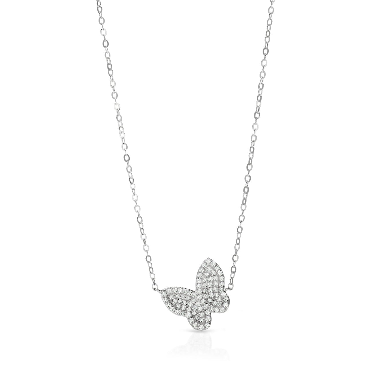 14K Diamond Butterfly Necklace