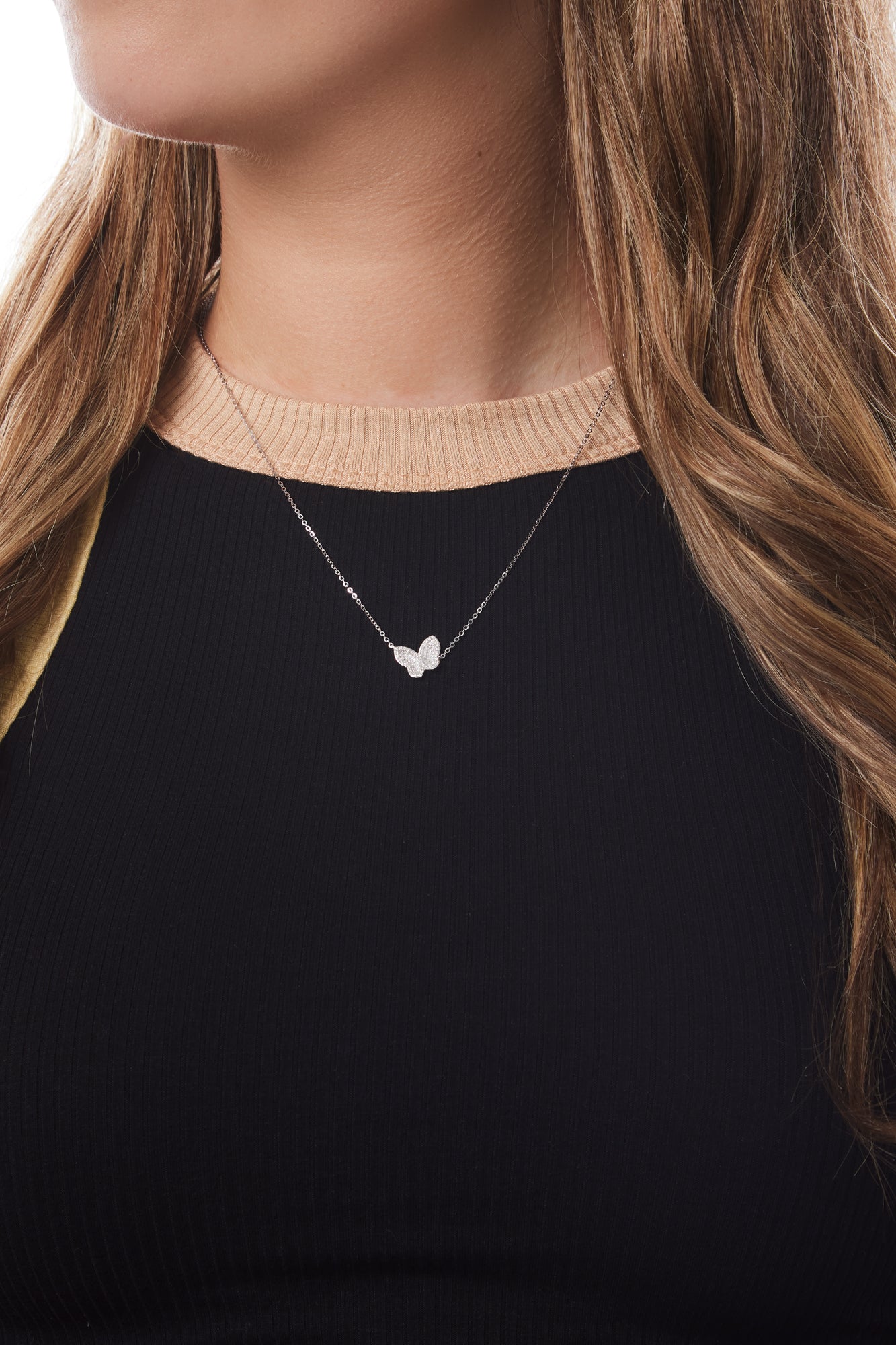 14K Diamond Butterfly Necklace