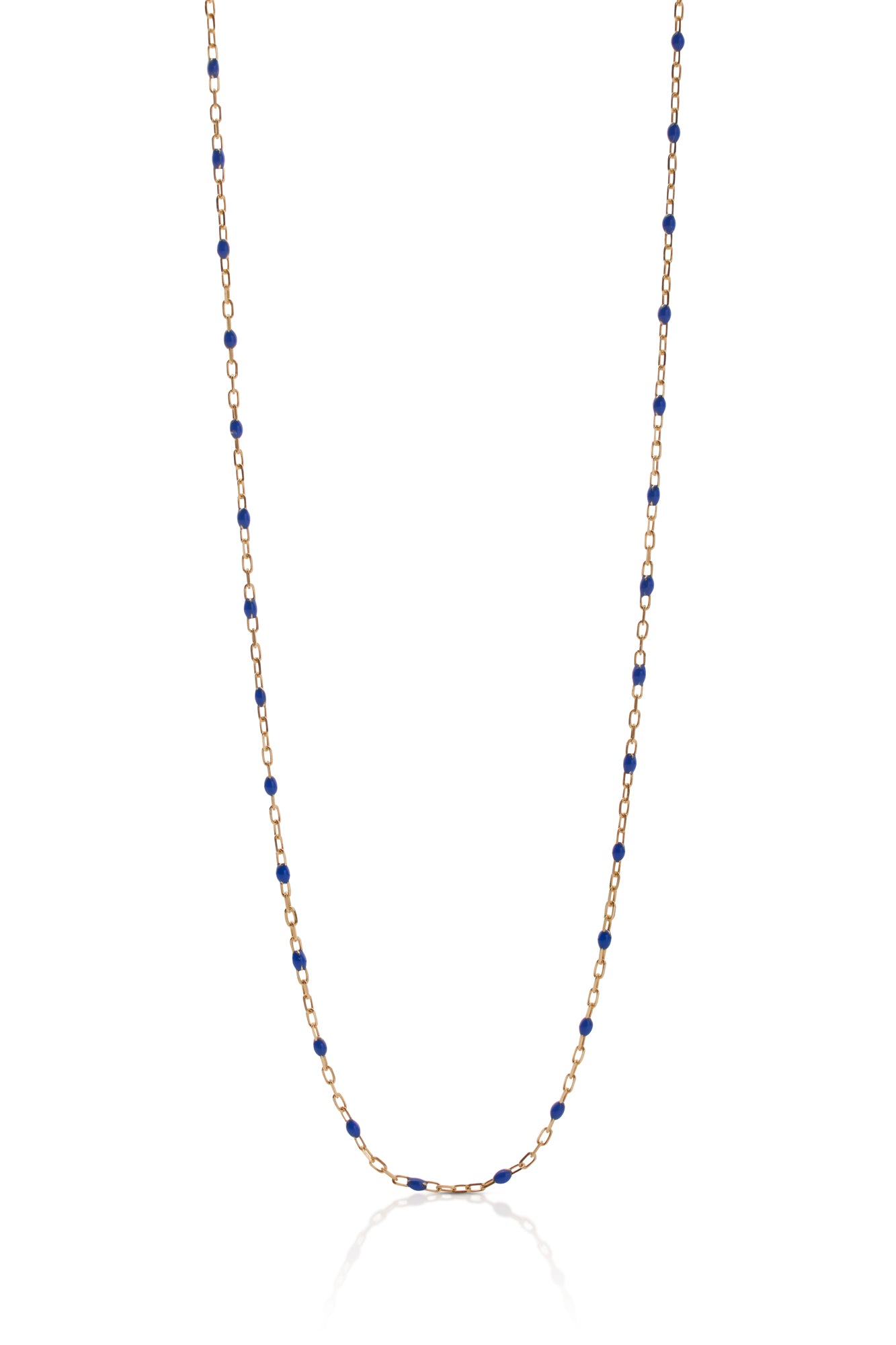 14KY Blue Enamel Beaded Necklace