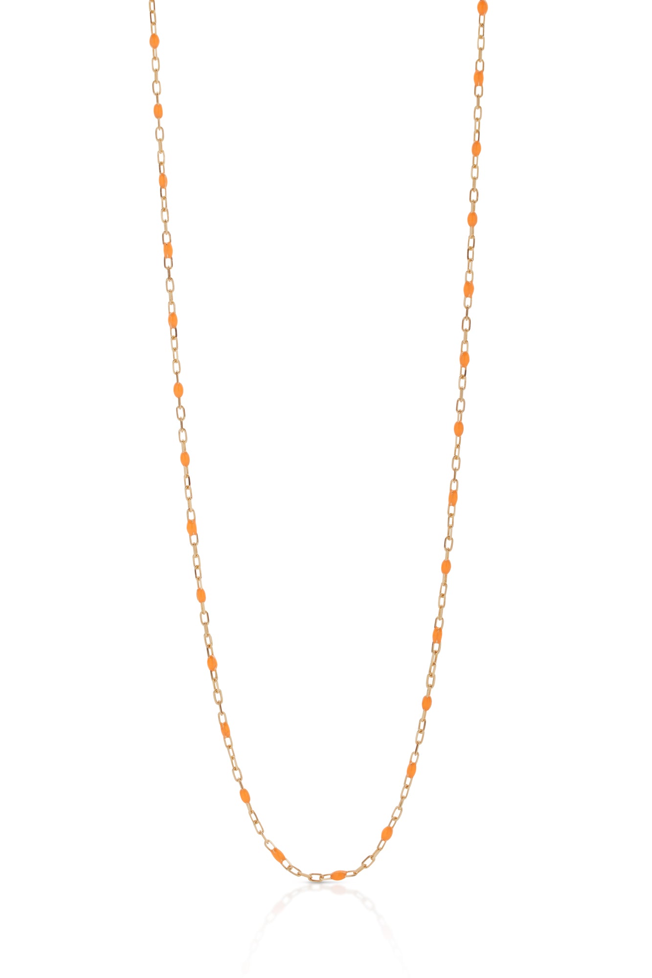 14KY Orange Enamel Beaded Necklace