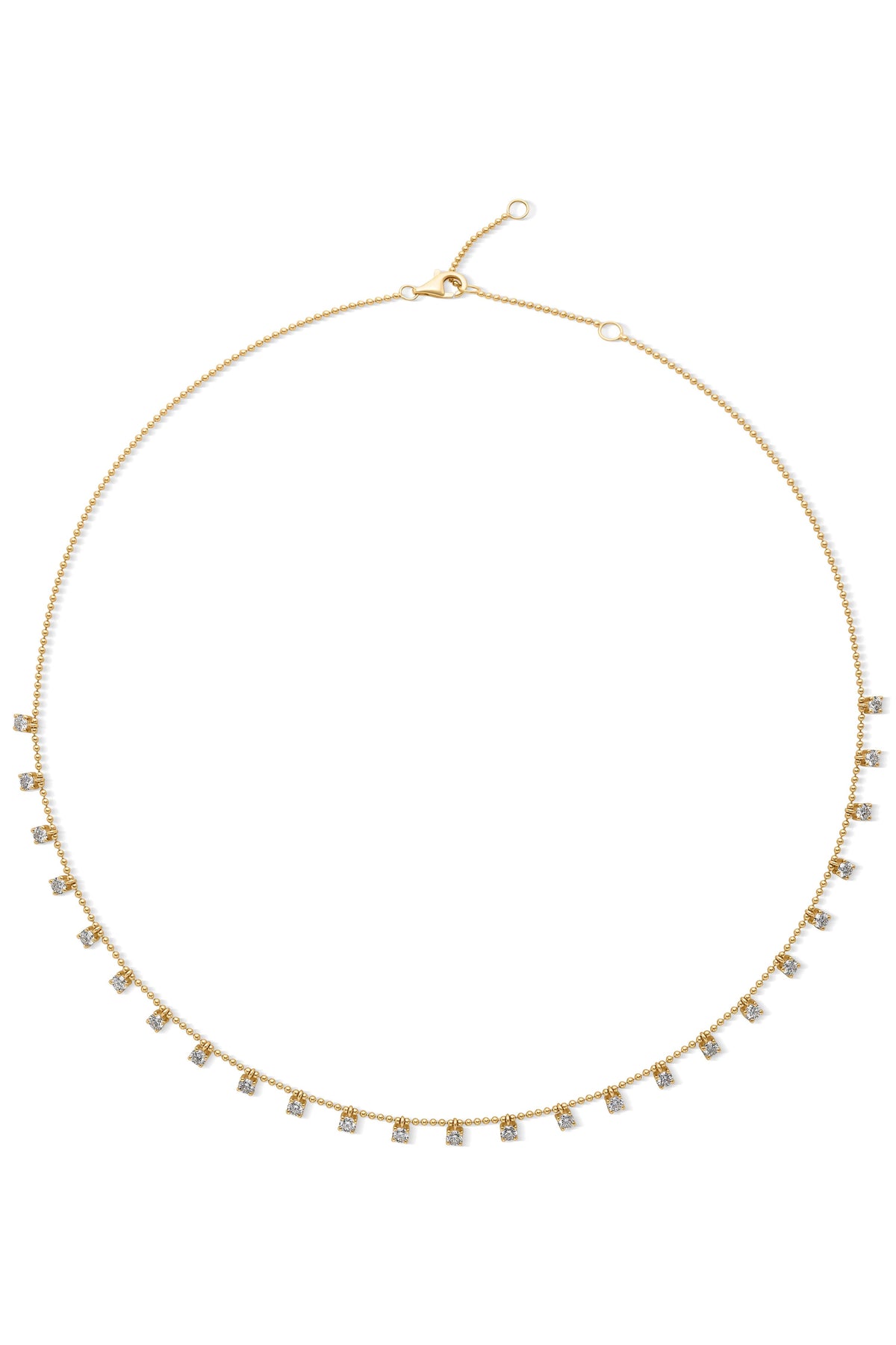 14KY Diamond Dangle Bead Necklace